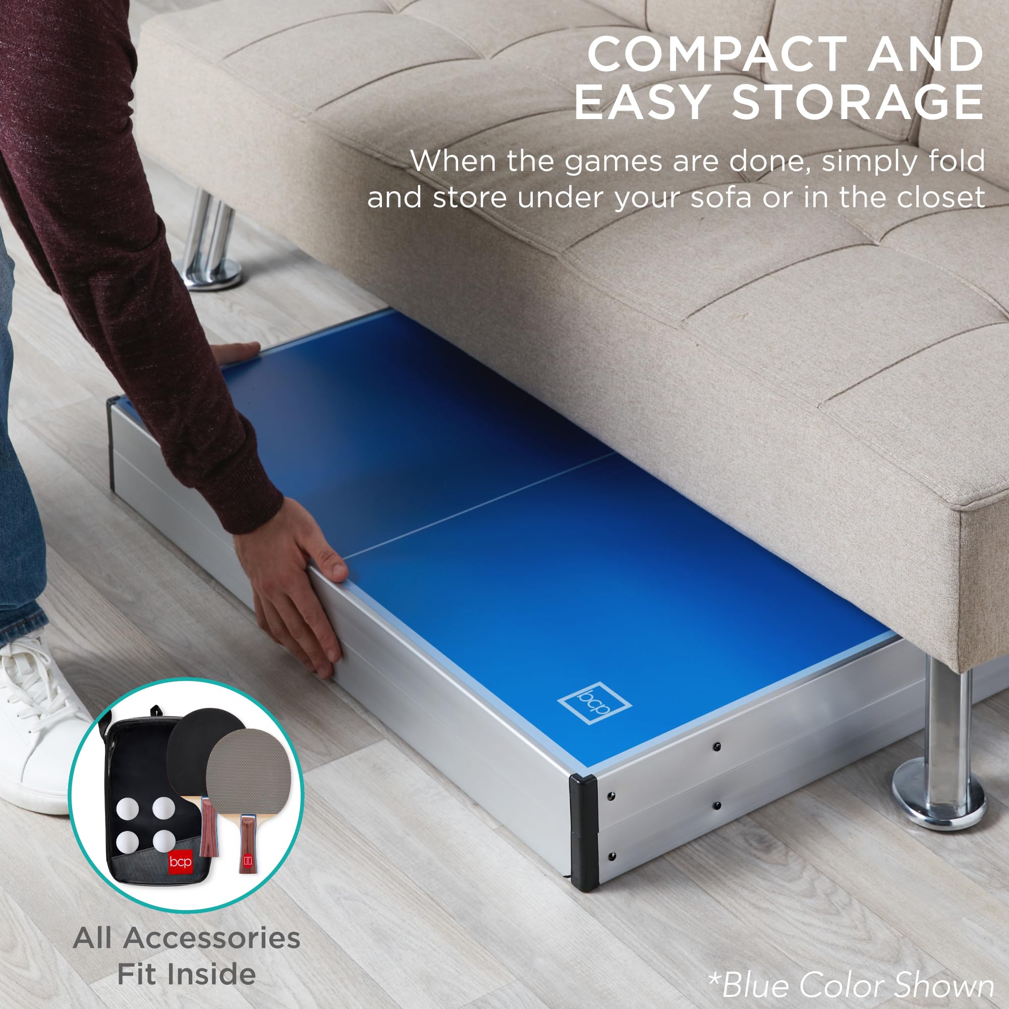 Foto 5 | Mesa De Ping Pong Best Choice Products Portátil De 6 X 3 Pies, Negra - Venta Internacional.