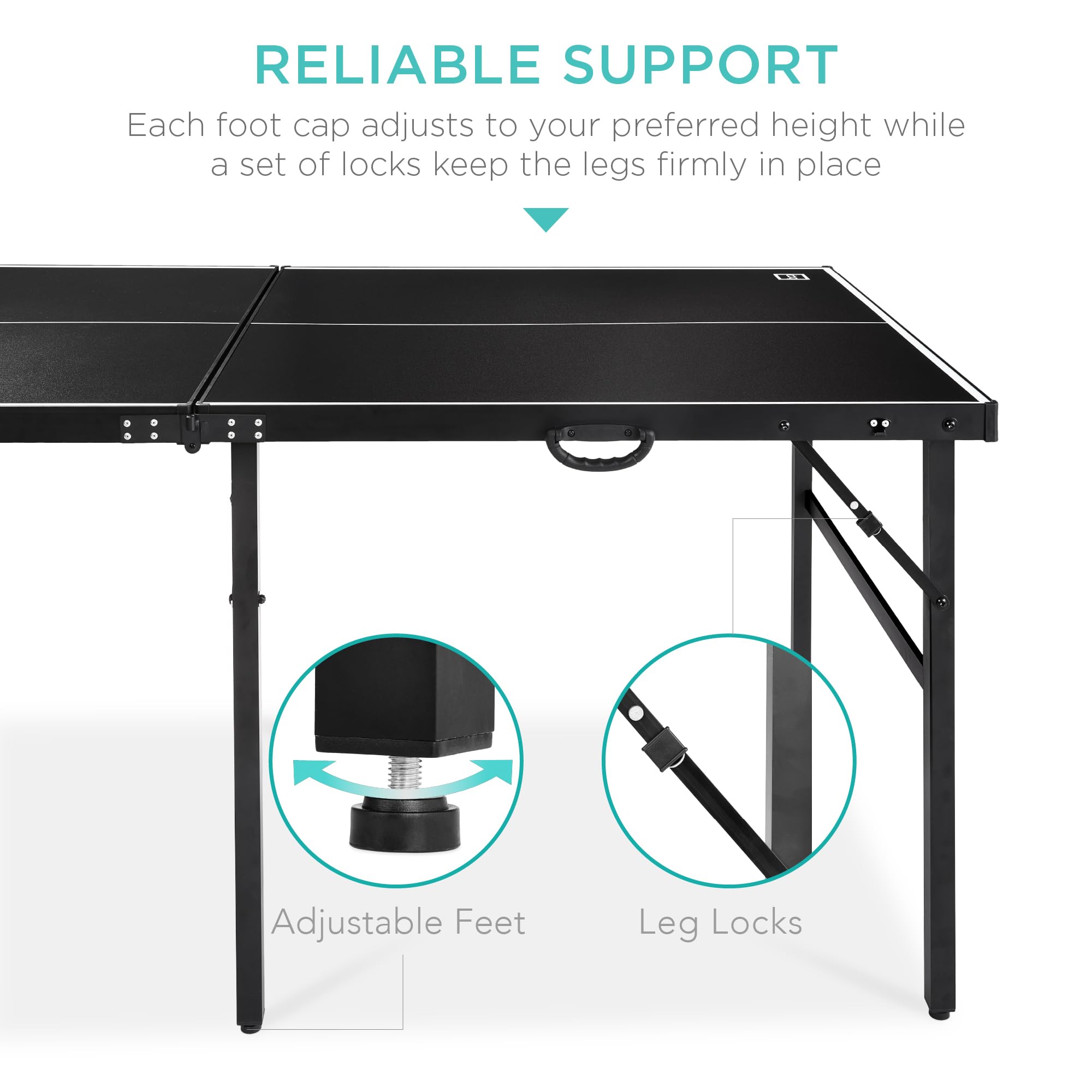Foto 7 pulgar | Mesa De Ping Pong Best Choice Products Portátil De 6 X 3 Pies, Negra - Venta Internacional.