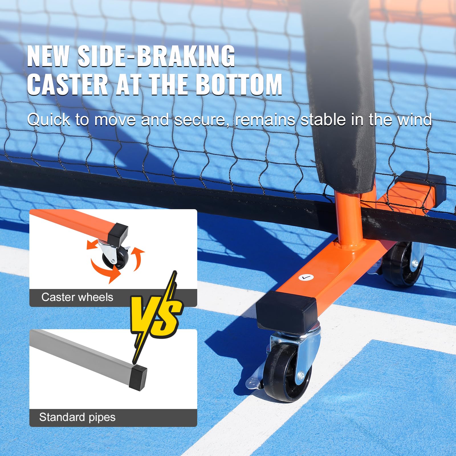 Foto 6 pulgar | Juego De Redes De Pickleball Vevor De 22 Pies, Tamaño Reglamentario Con Ruedas - Venta Internacional.