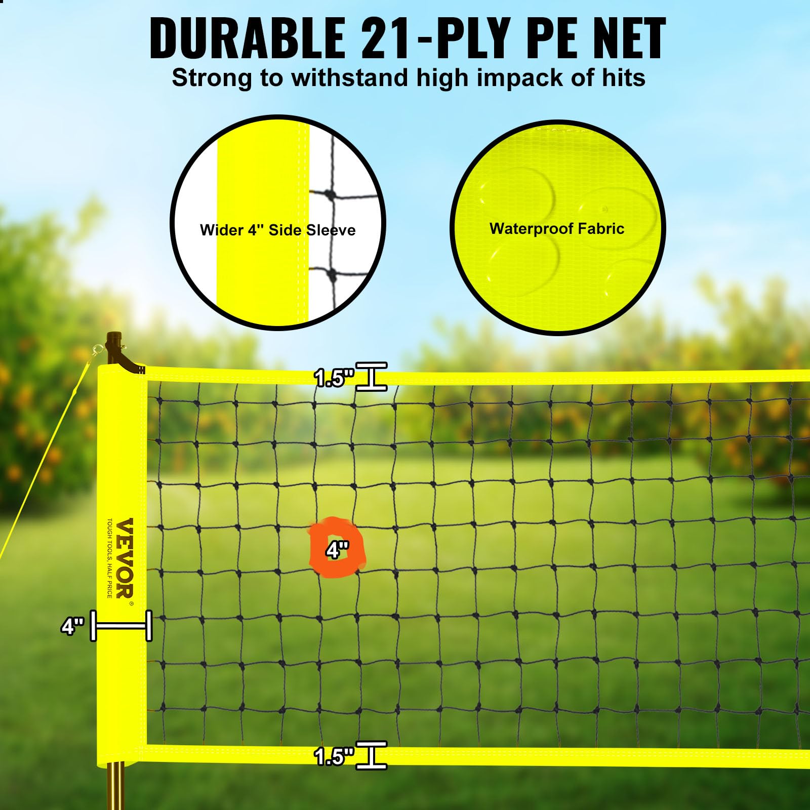 Foto 3 | Sistema De Red De Voleibol Vevor Outdoor Portátil Con Altura Ajustable - Venta Internacional.