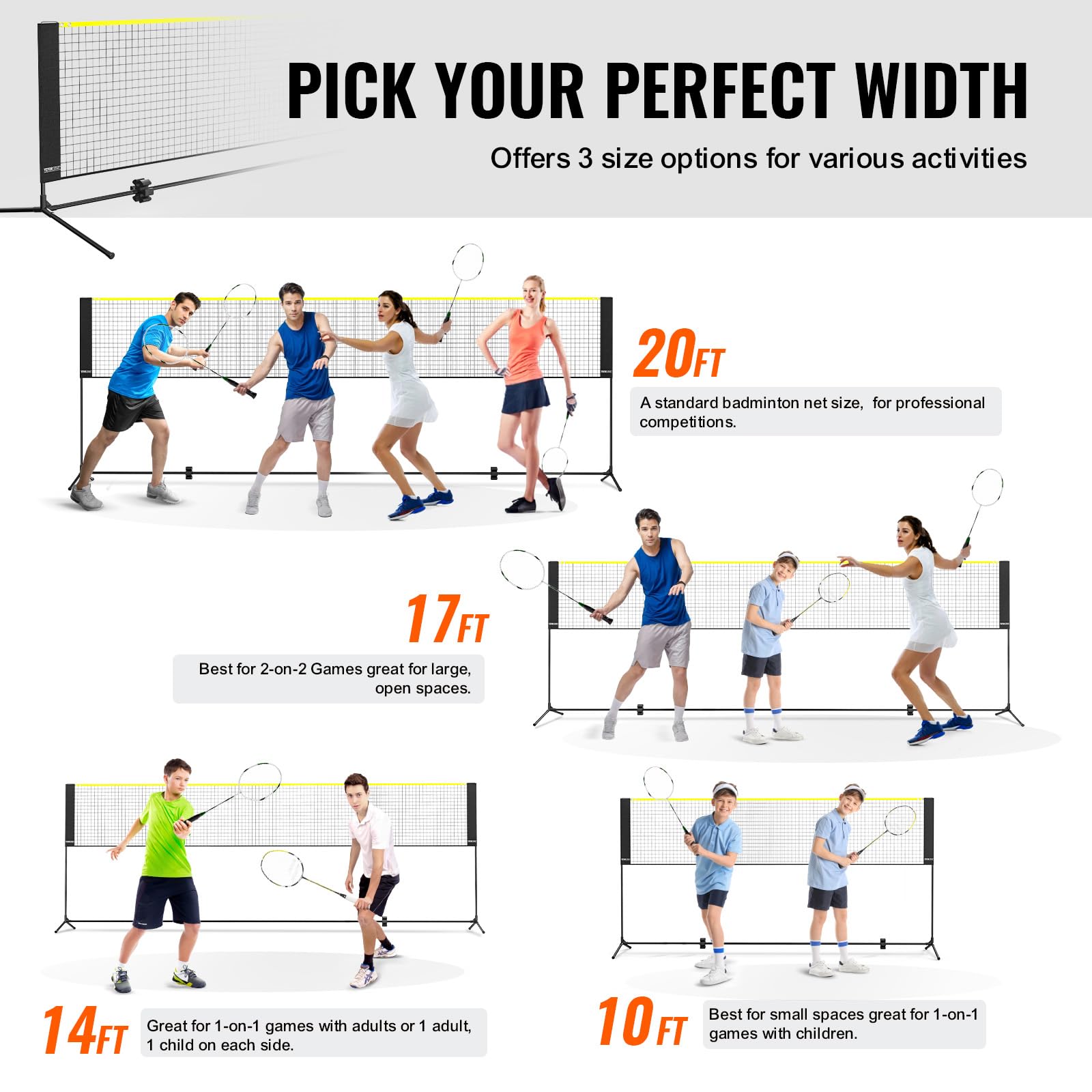 Foto 4 pulgar | Red De Bádminton Vevor Para Voleibol Ajustable En Altura, 5,2 M De Ancho - Venta Internacional.