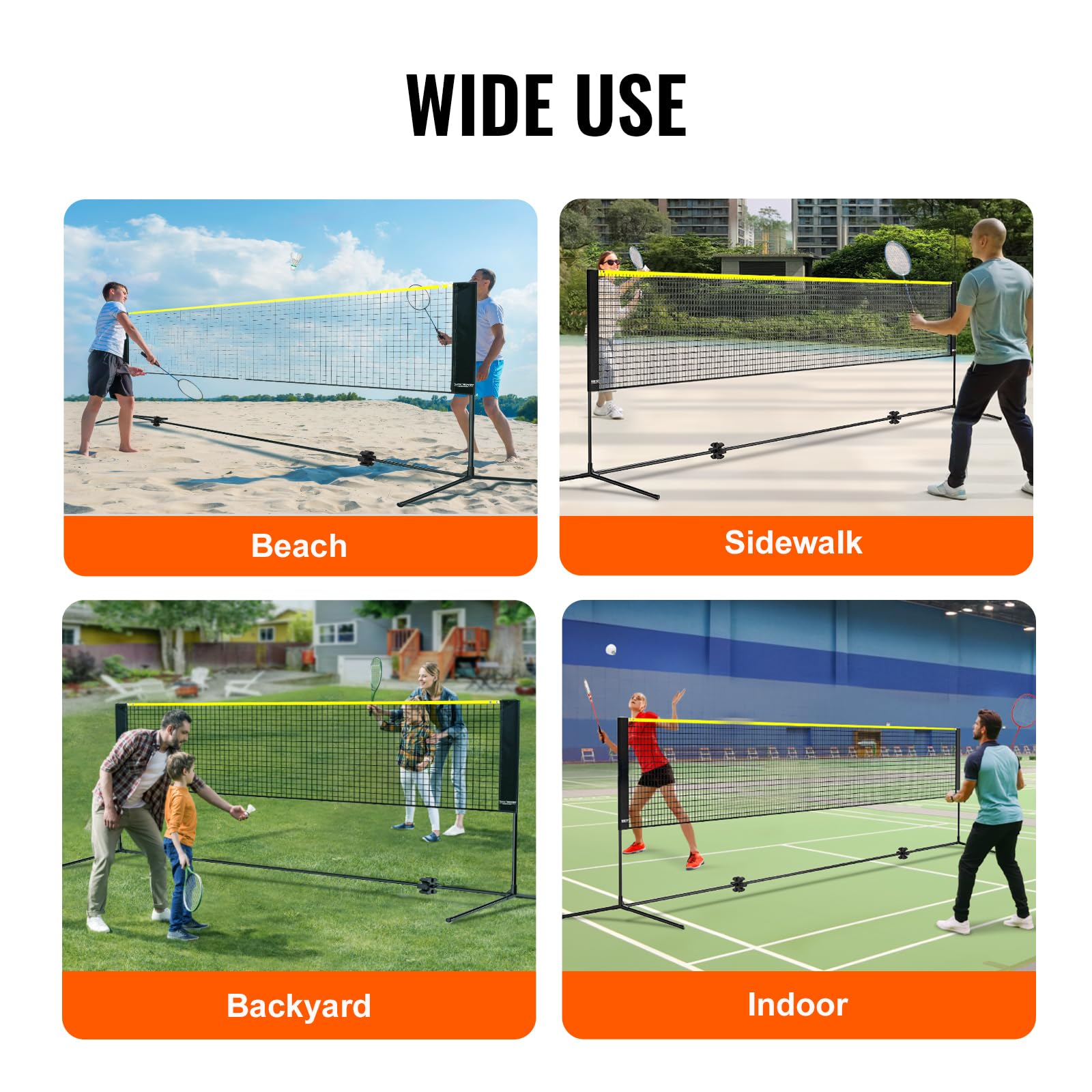 Foto 7 pulgar | Red De Bádminton Vevor Para Voleibol Ajustable En Altura, 5,2 M De Ancho - Venta Internacional.