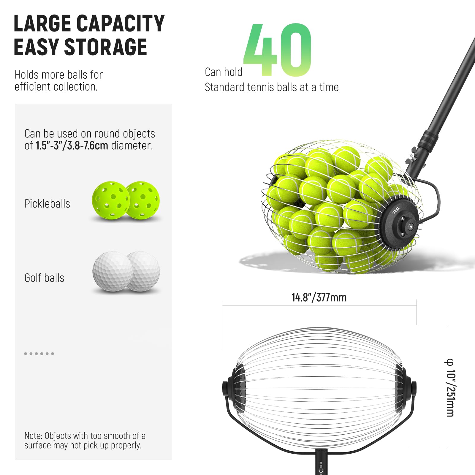 Foto 6 pulgar | Roller De Coleccionista De Pelotas De Tenis Neewer Tb01s - Venta Internacional.