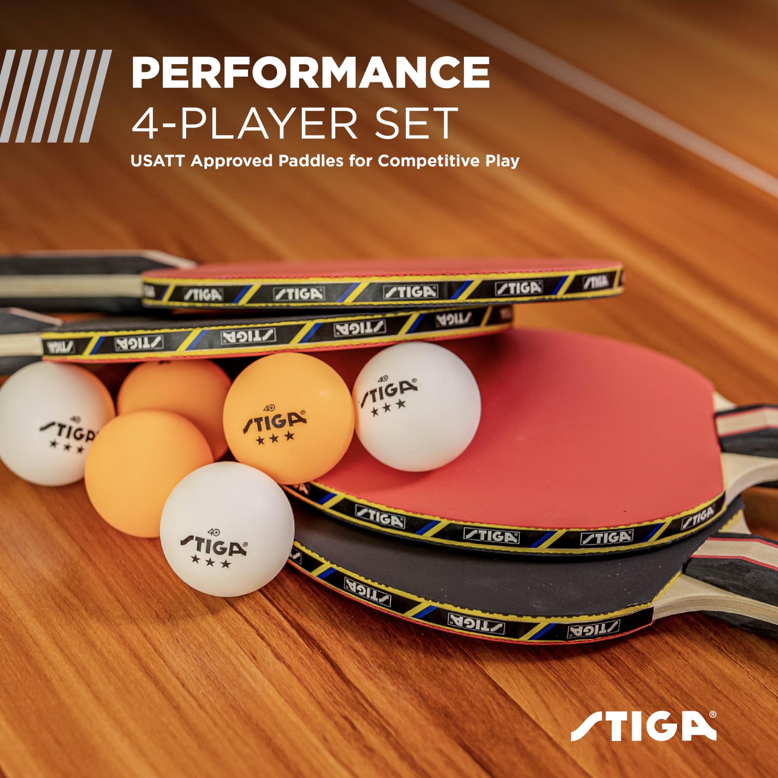 Foto 3 pulgar | Set De Palas De Ping Pong Stiga Performance Para 4 Jugadores Con Pelotas - Venta Internacional.