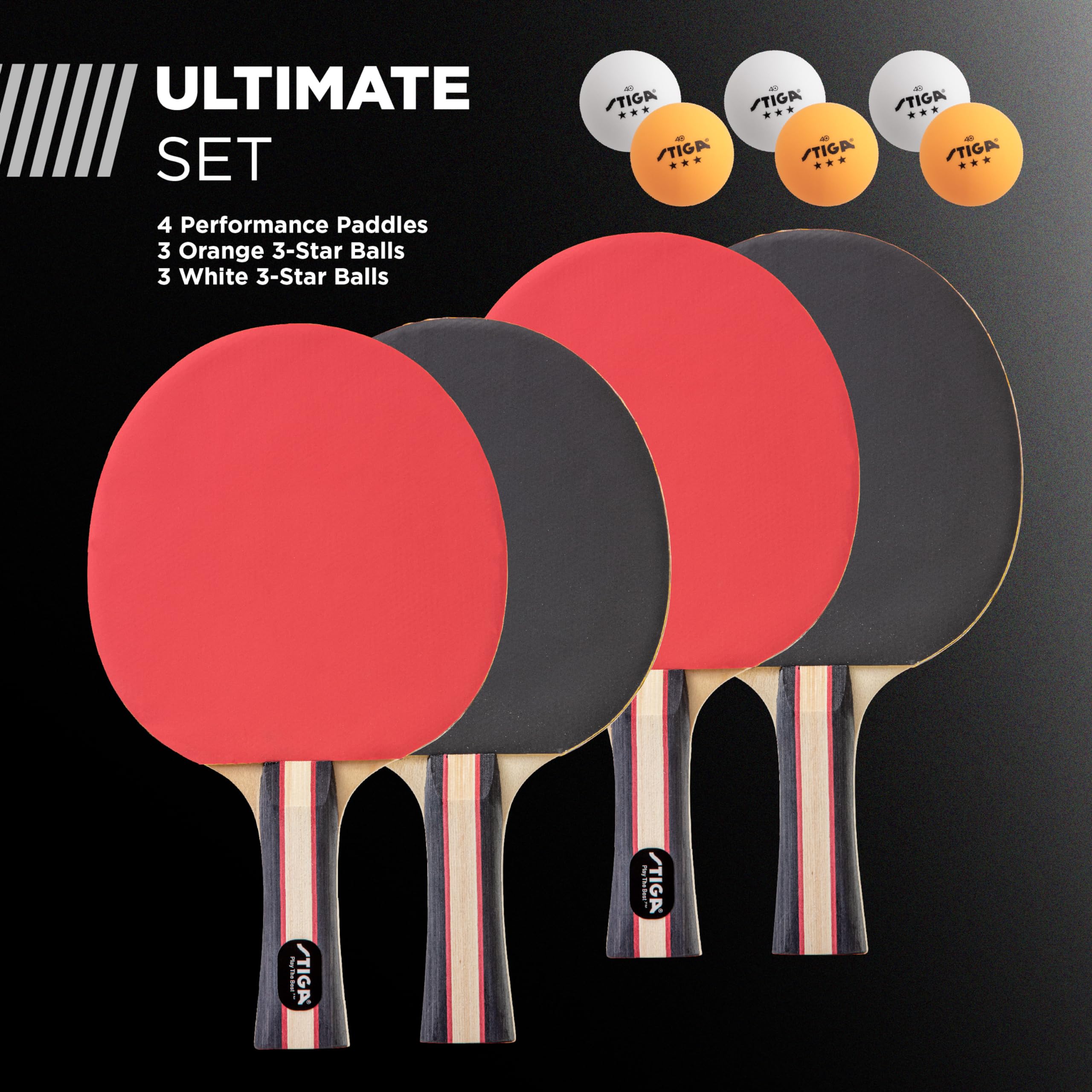 Foto 4 | Set De Palas De Ping Pong Stiga Performance Para 4 Jugadores Con Pelotas - Venta Internacional.