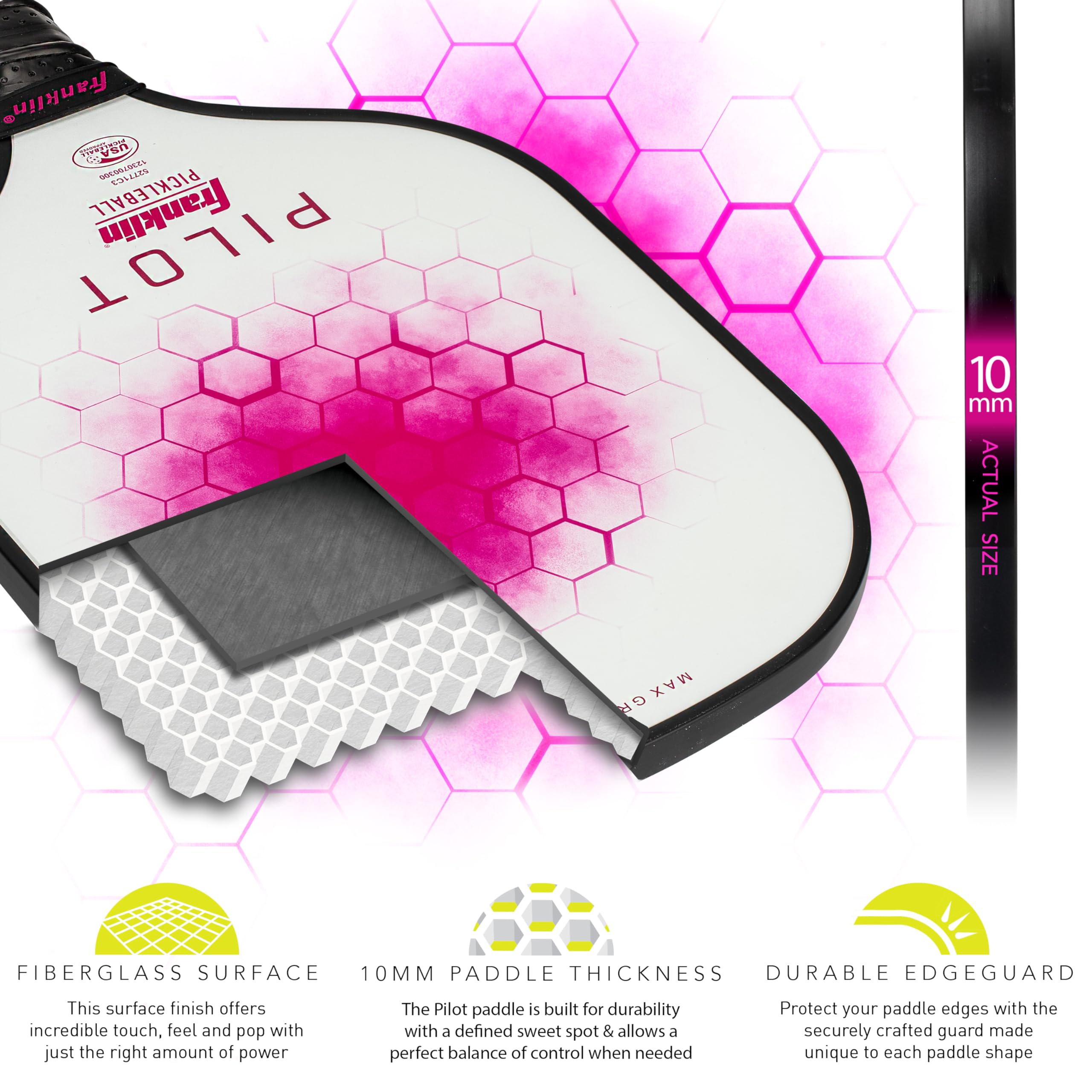 Foto 4 pulgar | Pala De Pickleball Franklin Sports Pilot De Polipropileno Rosa - Venta Internacional.