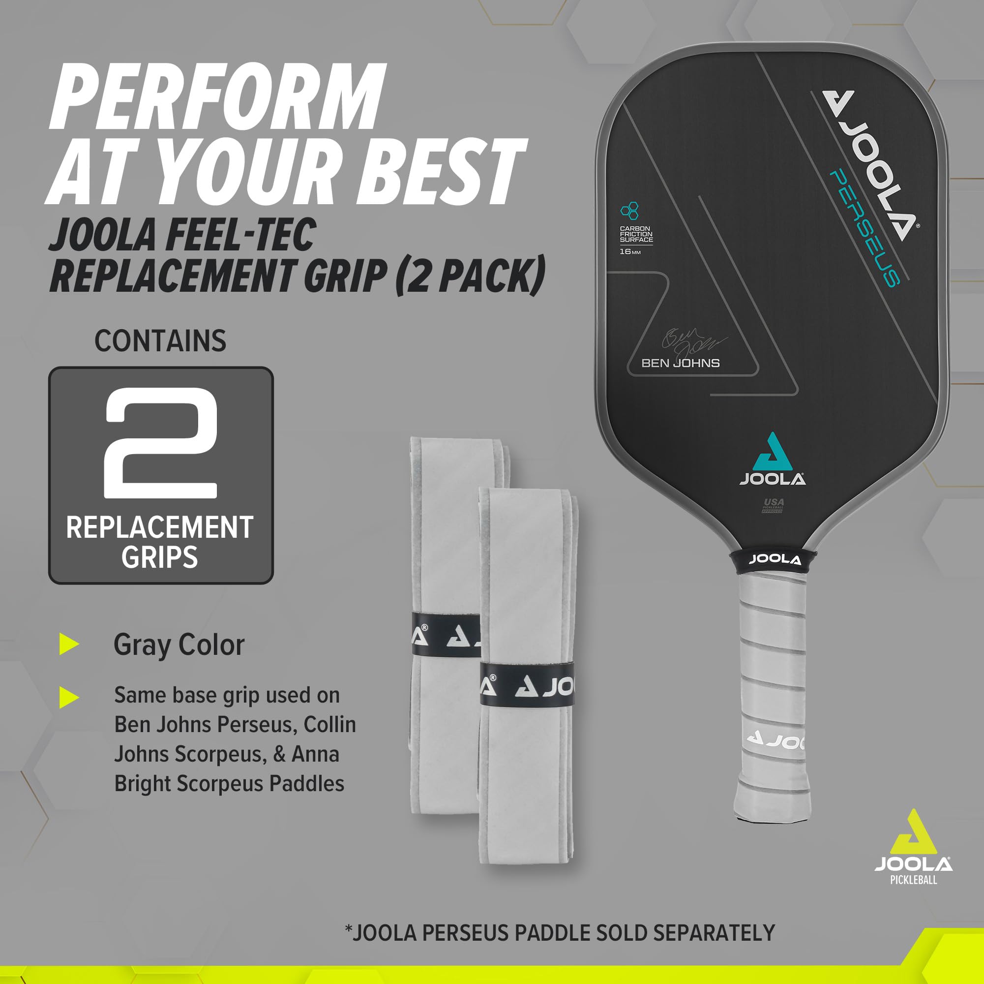 Foto 3 pulgar | Empuñadura De Repuesto Para Pickleball Joola Feel-tec Pure Grip, Gris - Venta Internacional.
