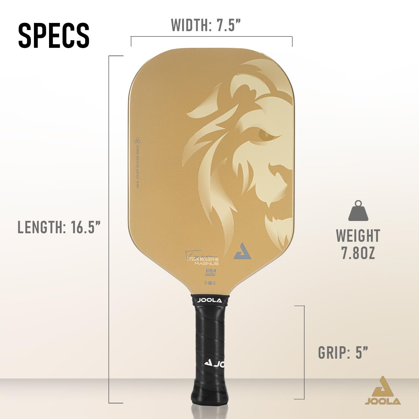 Foto 4 pulgar | Paleta De Pickleball Joola Magnus Cas 14 Mm Tyson Mcguffin Gold - Venta Internacional.