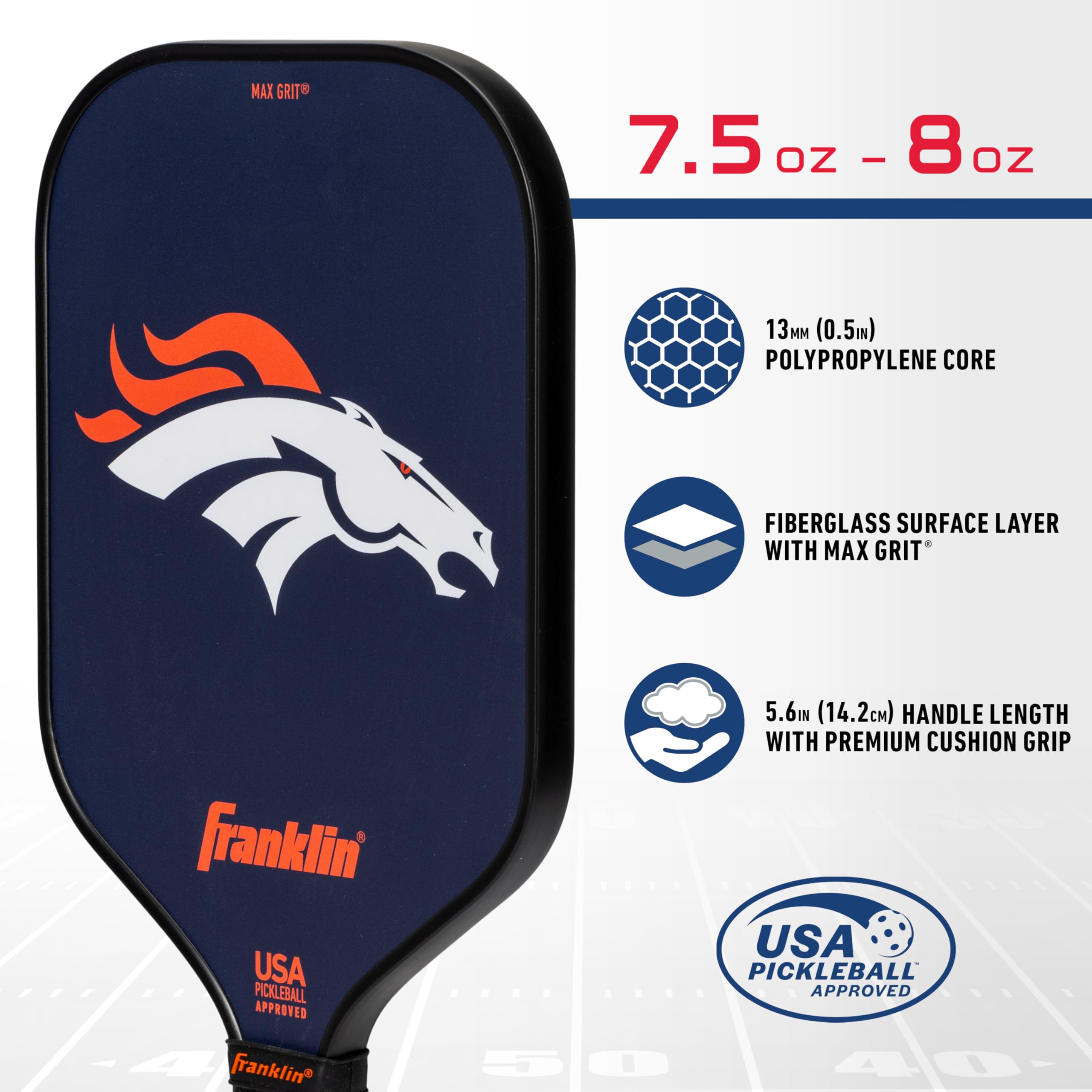 Foto 4 pulgar | Pickleball Paddle Franklin Sports Denver Broncos Nfl - Venta Internacional.
