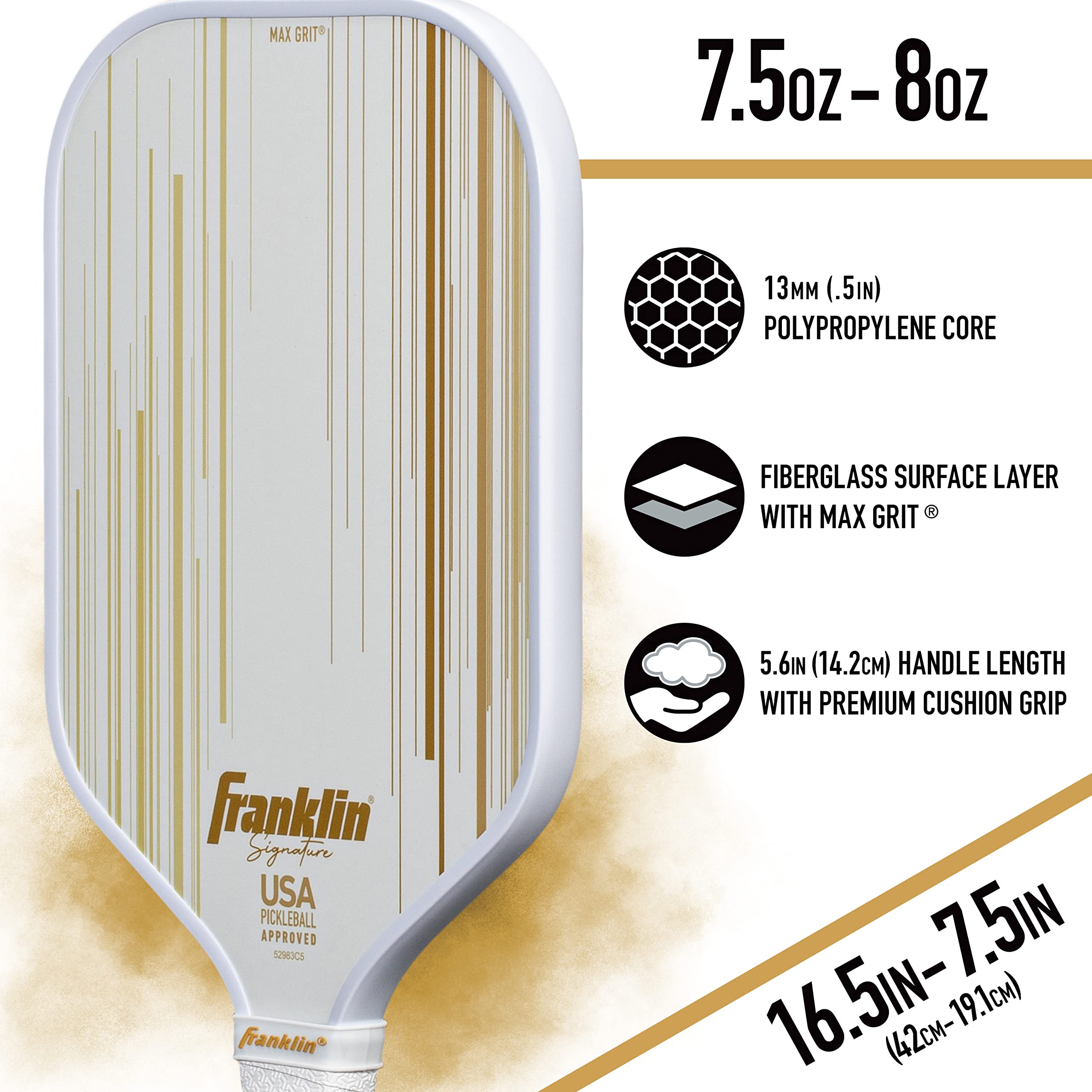Foto 5 pulgar | Paleta De Pickleball Franklin Sports Signature Series Pro Gold - Venta Internacional.