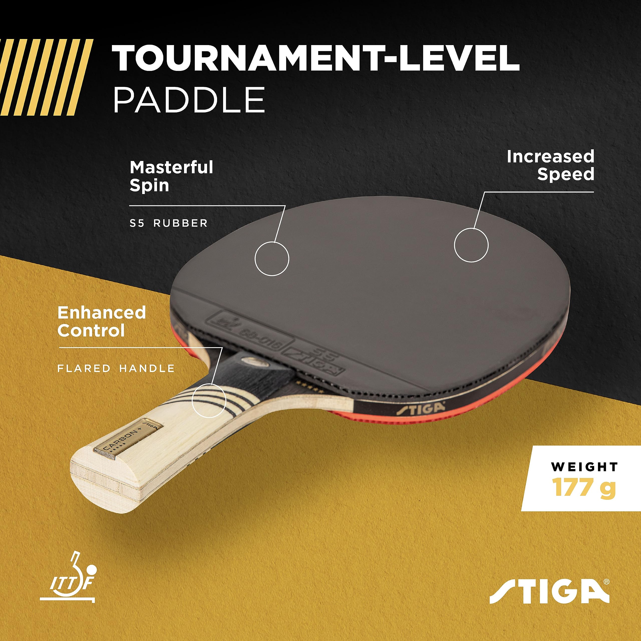 Foto 3 pulgar | Pala De Ping Pong Stiga Carbon+ De Fibra De Carbono De 7 Capas - Venta Internacional.