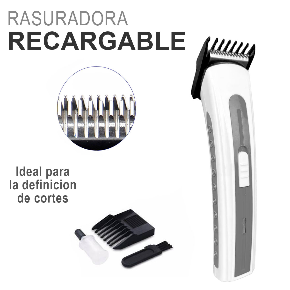 Foto 3 pulgar | Máquina Rasuradora y para Cabello Kimhi Eléctrica Recargable Inalámbrica Gris