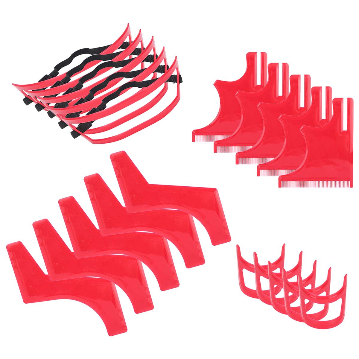 Plantillas para Contornear Barba High Monaco Mxwpk-005 5 Piezas Rojo