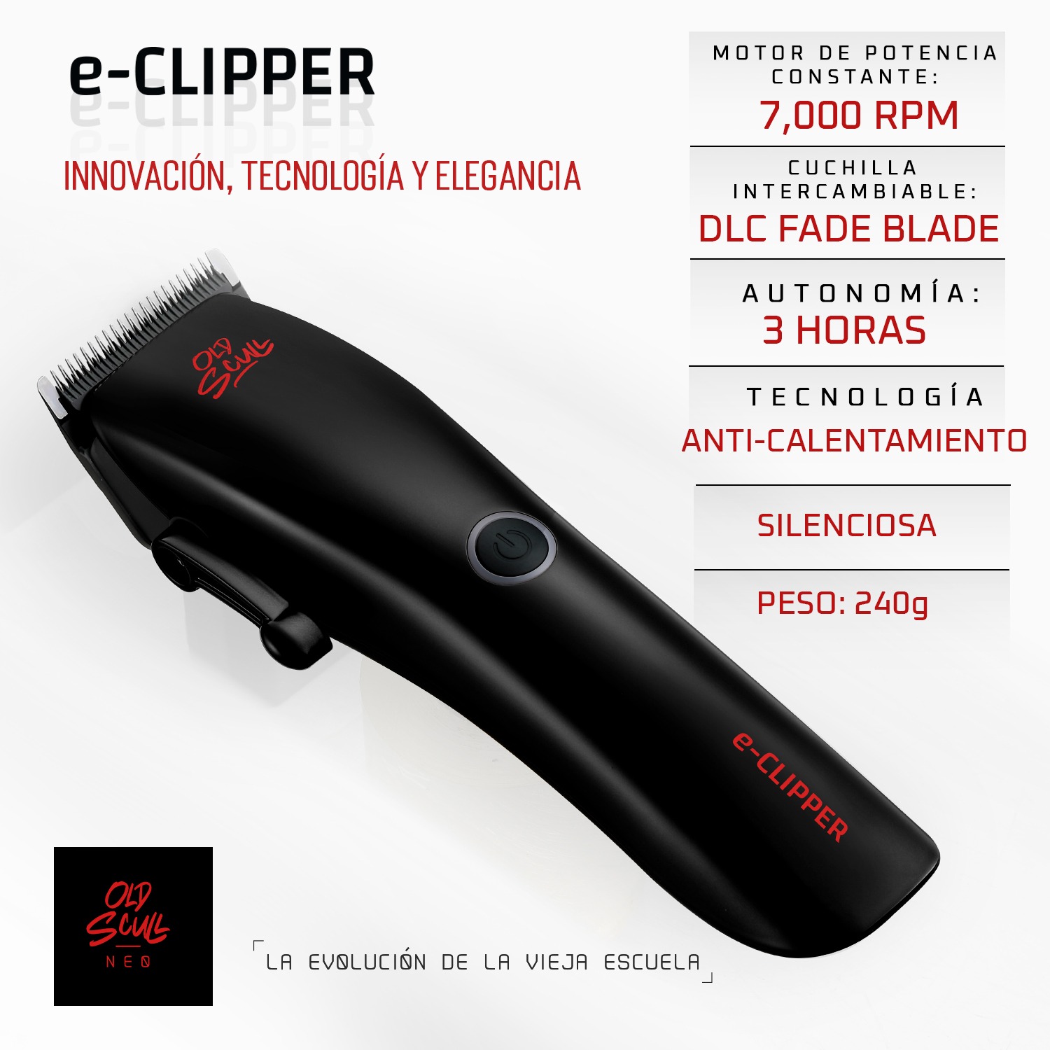 Foto 2 | Cortadora Profesional para Barbería E-clipper Old Scull