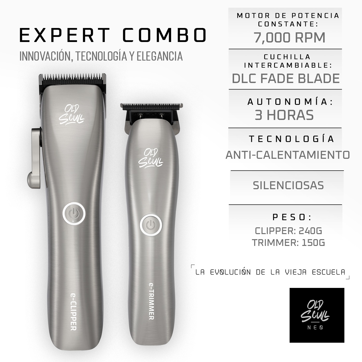 Foto 3 pulgar | Expert Combo Old Scull Neo E-clipper + E-trimmer Barberia