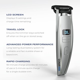 Foto 6 | Recortador De Barba Conairman Para Hombre, Rostro Y Bigote Húmedo Y Seco, 15 Ajustes - Venta Internacional.