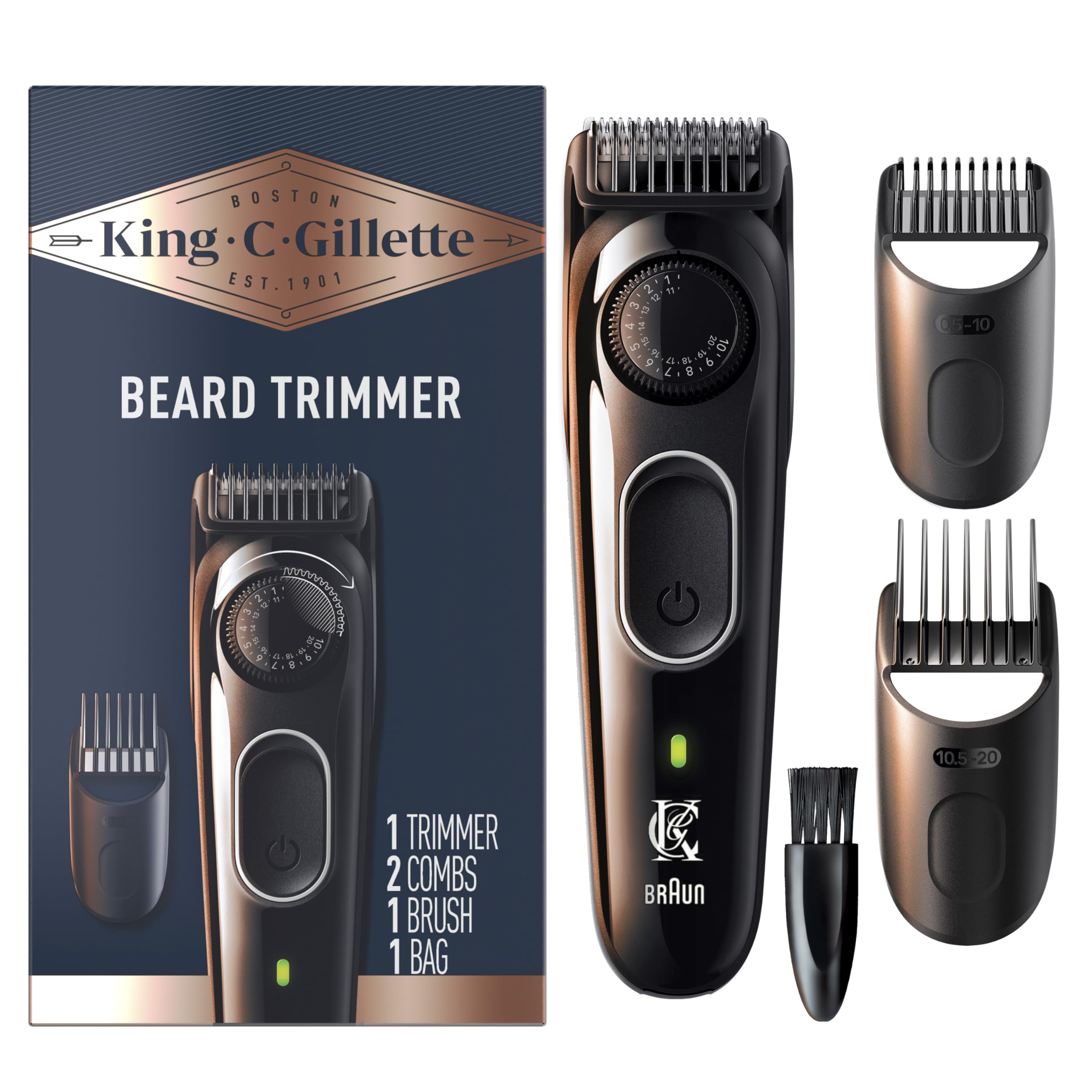 Foto 2 pulgar | Recortadora De Barba King C. Gillette Inalámbrica Para Hombre Con Kit Azul - Venta Internacional.