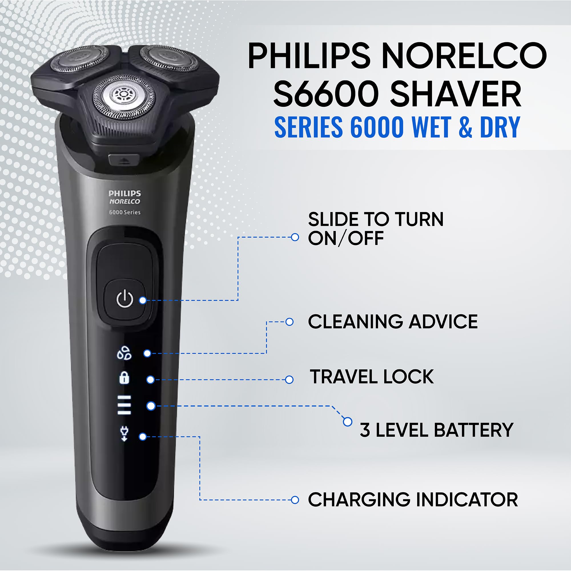 Foto 5 pulgar | Afeitadora Eléctrica Philips para Hombre Recargable Senseiq para Uso Húmedo Y Seco - Venta Internacional