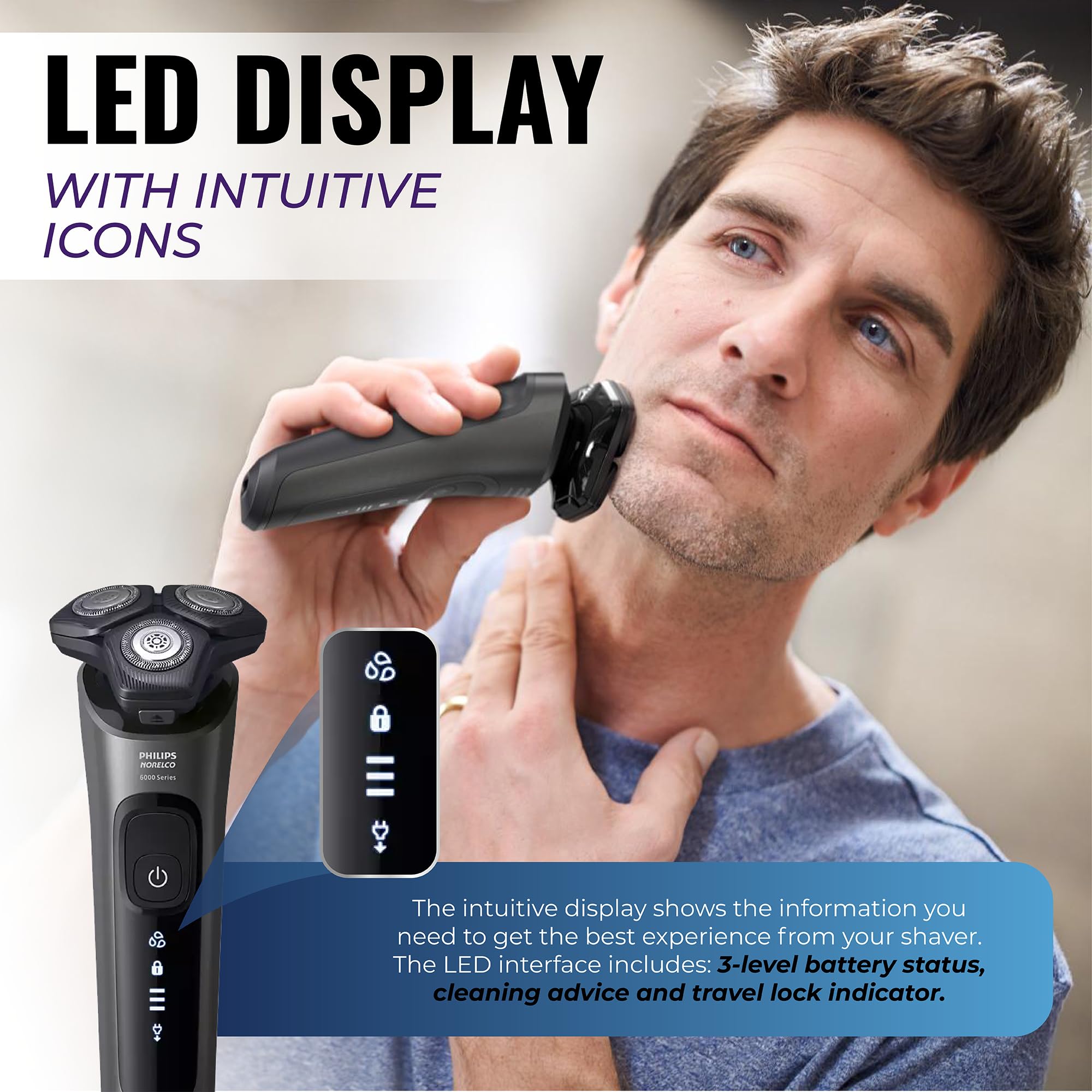 Foto 7 pulgar | Afeitadora Eléctrica Philips para Hombre Recargable Senseiq para Uso Húmedo Y Seco - Venta Internacional