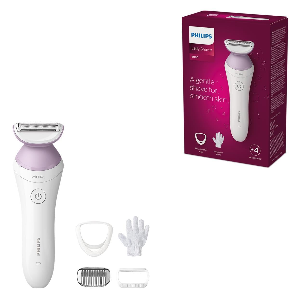 Afeitadora Philips Lady Shaver Portátil con Accesorios-Venta Internacional