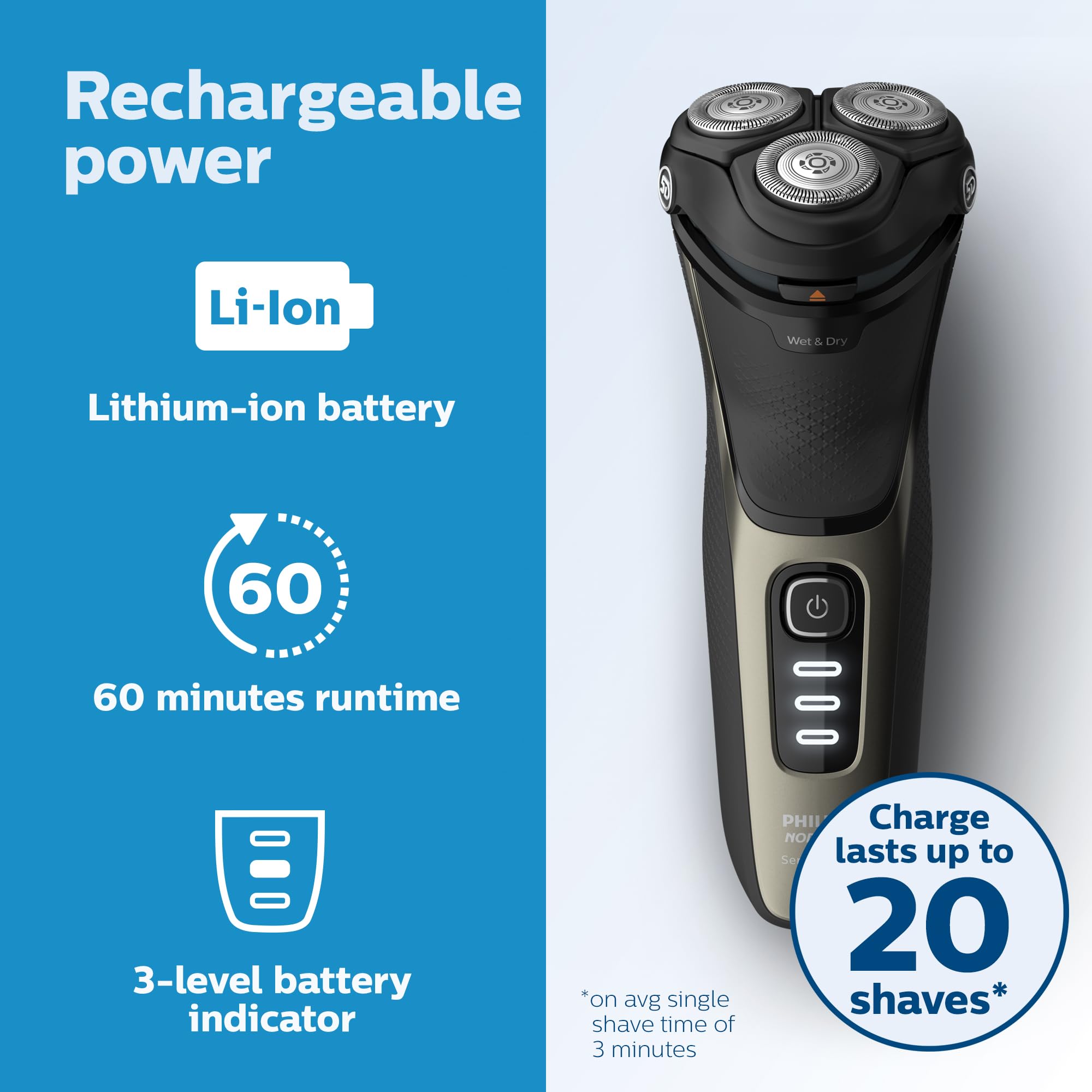 Foto 5 pulgar | Afeitadora Philips Norelco Caretouch S3242/90 Recargable - Venta Internacional