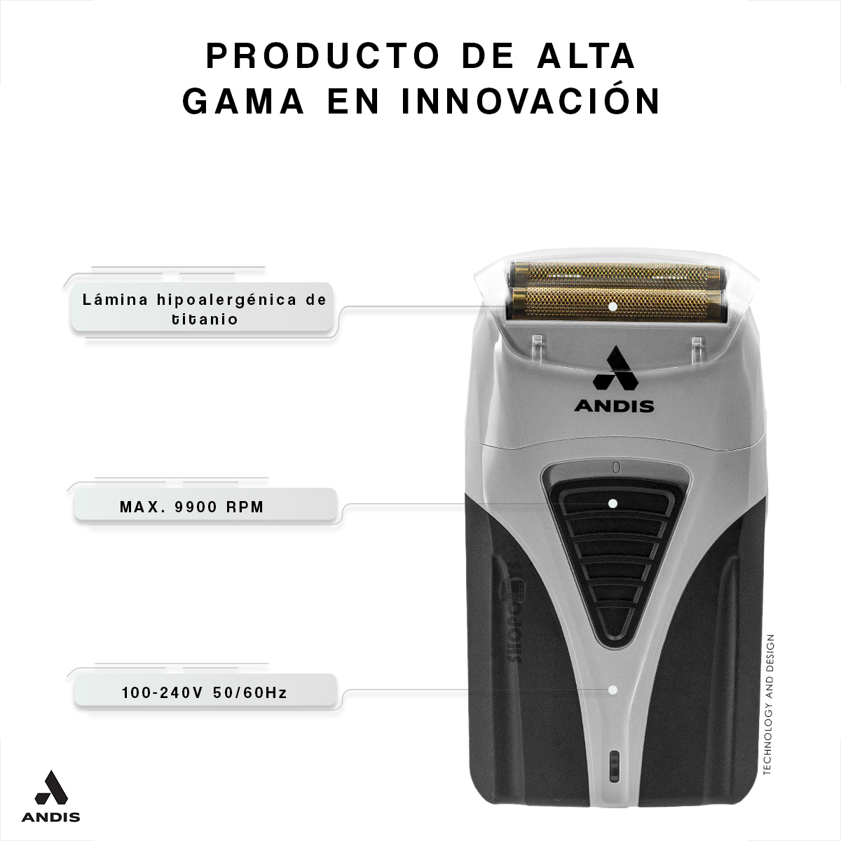 Foto 7 pulgar | Afeitadora Andis Profoil Shaver Plus Profesional Inalámbrico