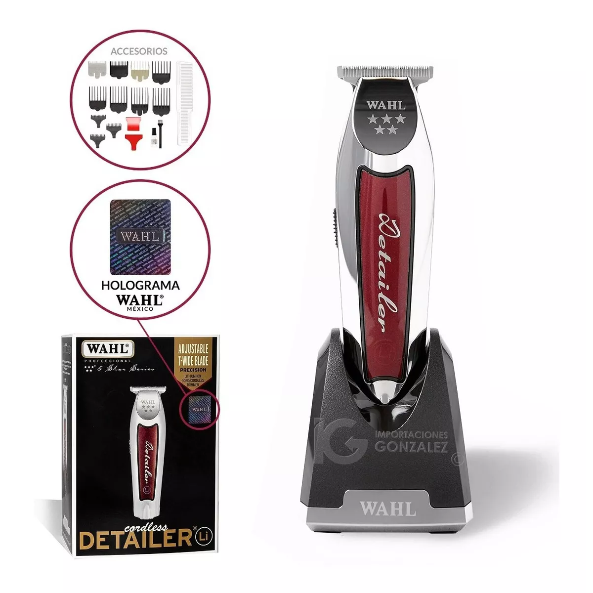 Foto 4 | Máquina Wahl 08171 Cordless Detailer Li Inalámbrica Ideal Para Dibujos Y Delineados Silver