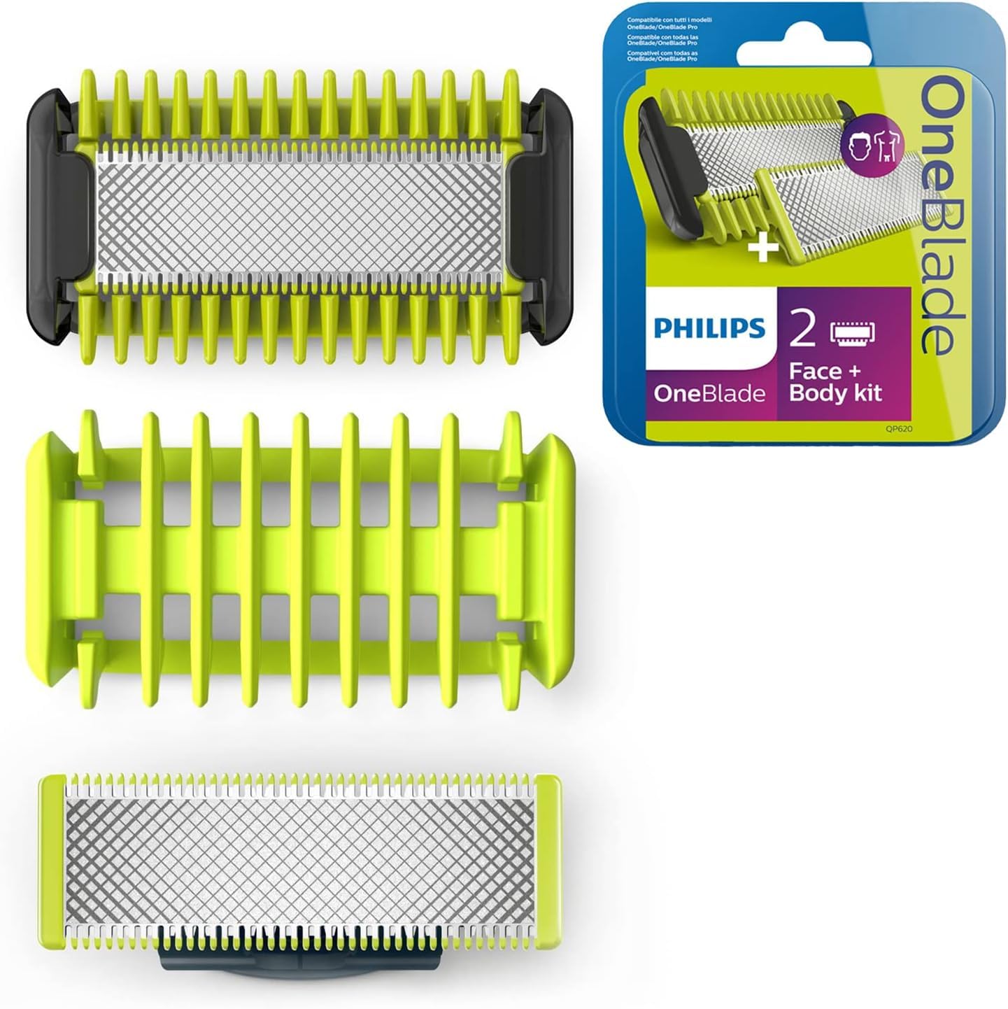 Cuchillas De Repuesto Philips Oneblade Qp620/50 Para Rostro Y Cuerpo - Venta Internacional.