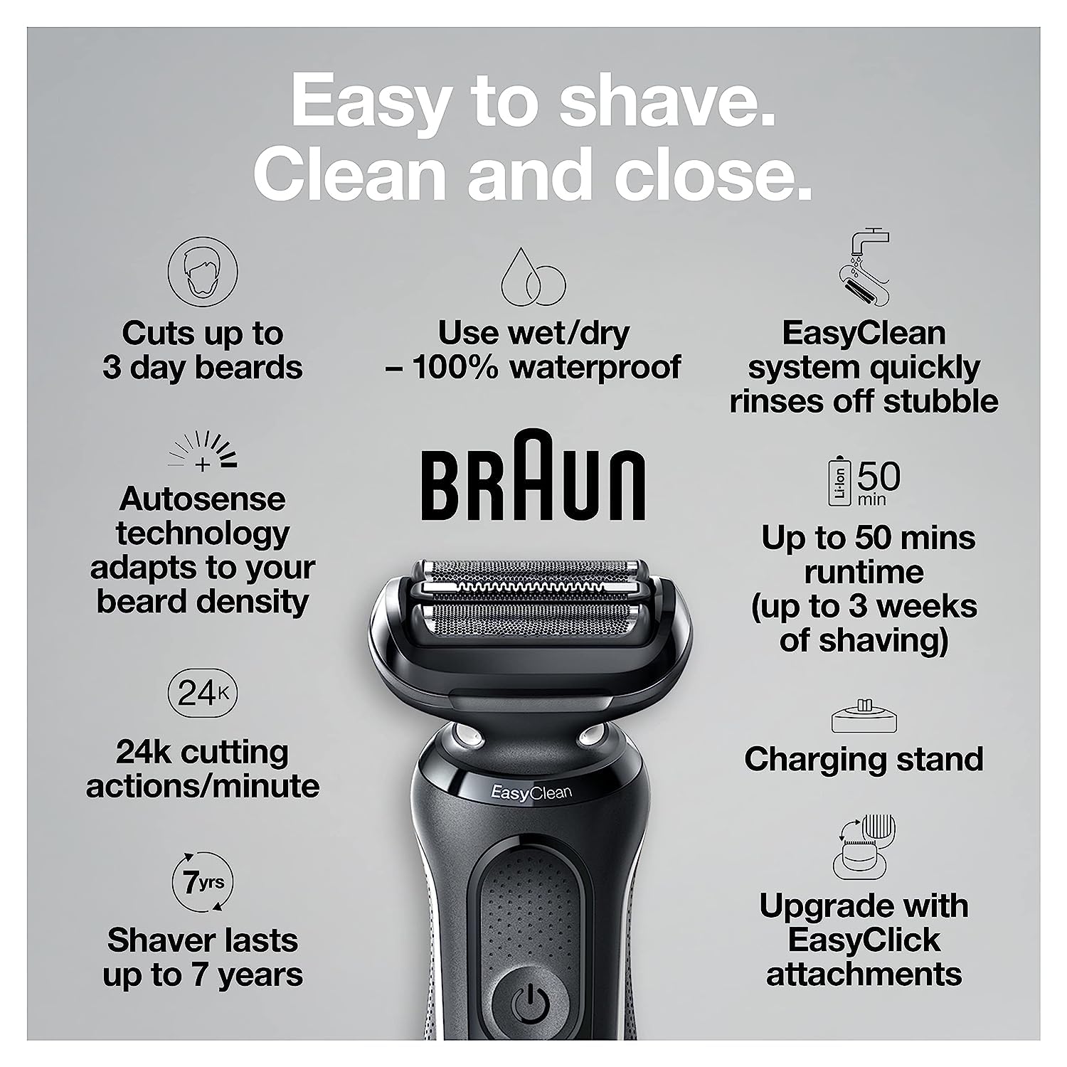 Foto 3 pulgar | Maquinilla De Afeitar Eléctrica Braun Series 5 5050cs Para Hombre A Prueba De Agua - Venta Internacional.