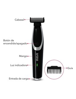 Foto 4 | Afeitadora Eléctrica Rca Rc-pm852 Recargable Con 4 Guías De Afeitar - Venta Internacional.