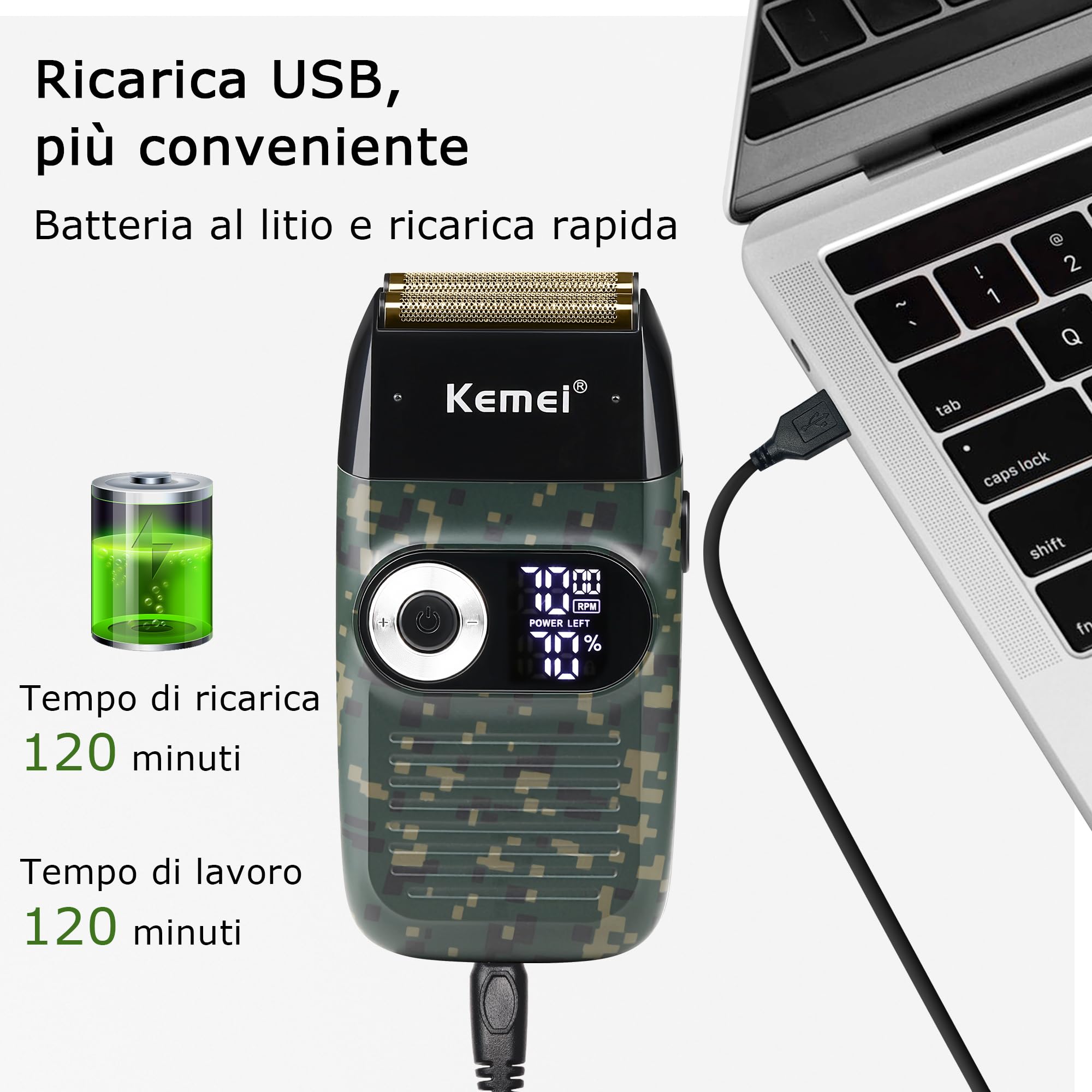 Foto 7 pulgar | Afeitadora Eléctrica Kemei Foil Professional Para Hombre Con Recortadora De Calvos - Venta Internacional.