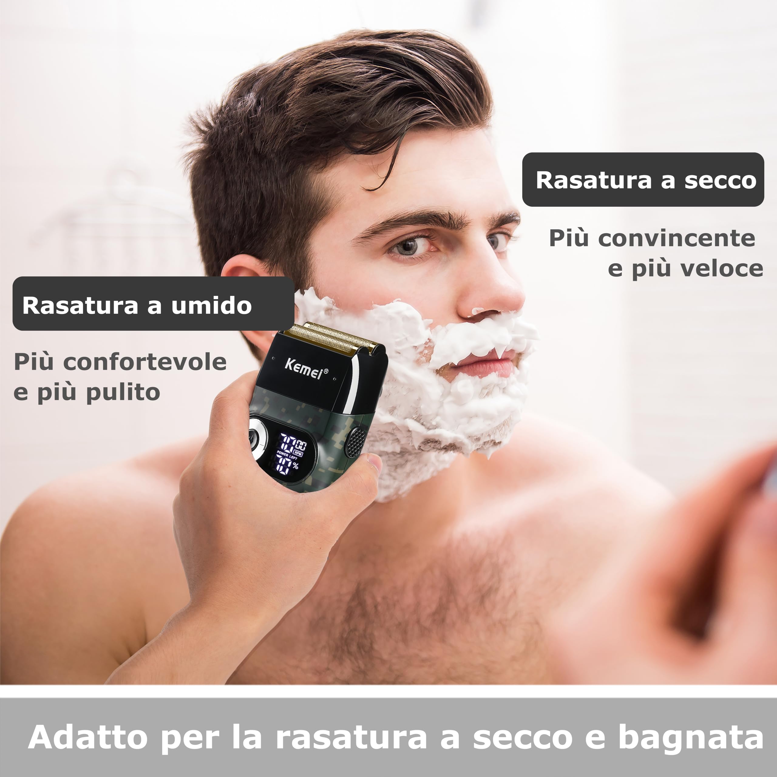Foto 8 pulgar | Afeitadora Eléctrica Kemei Foil Professional Para Hombre Con Recortadora De Calvos - Venta Internacional.