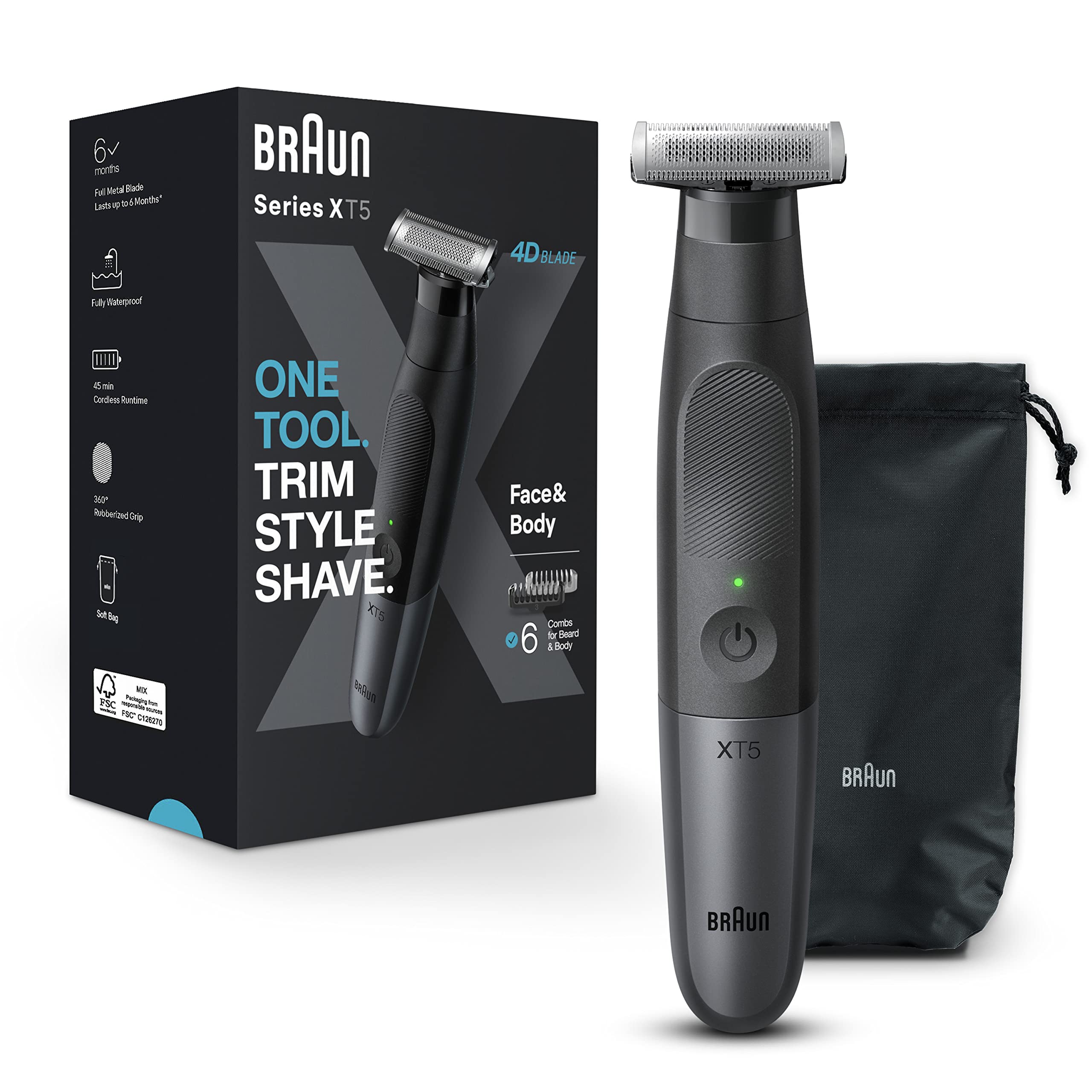 Foto 2 pulgar | Recortadora De Barba Y Maquinilla De Afeitar Eléctrica Braun Series Xt5 Para Hombre - Venta Internacional.