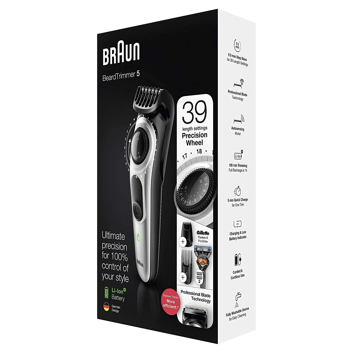 Foto 7 pulgar | Recortadora De Barba Braun Inalámbrica Y Recargable Para Hombre - Venta Internacional.