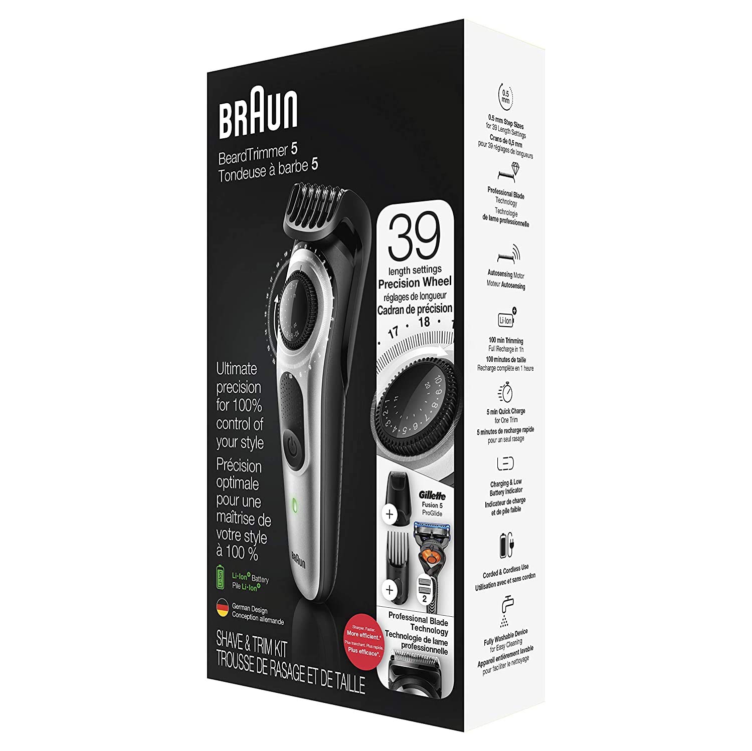 Foto 8 pulgar | Recortadora De Barba Braun Inalámbrica Y Recargable Para Hombre - Venta Internacional.
