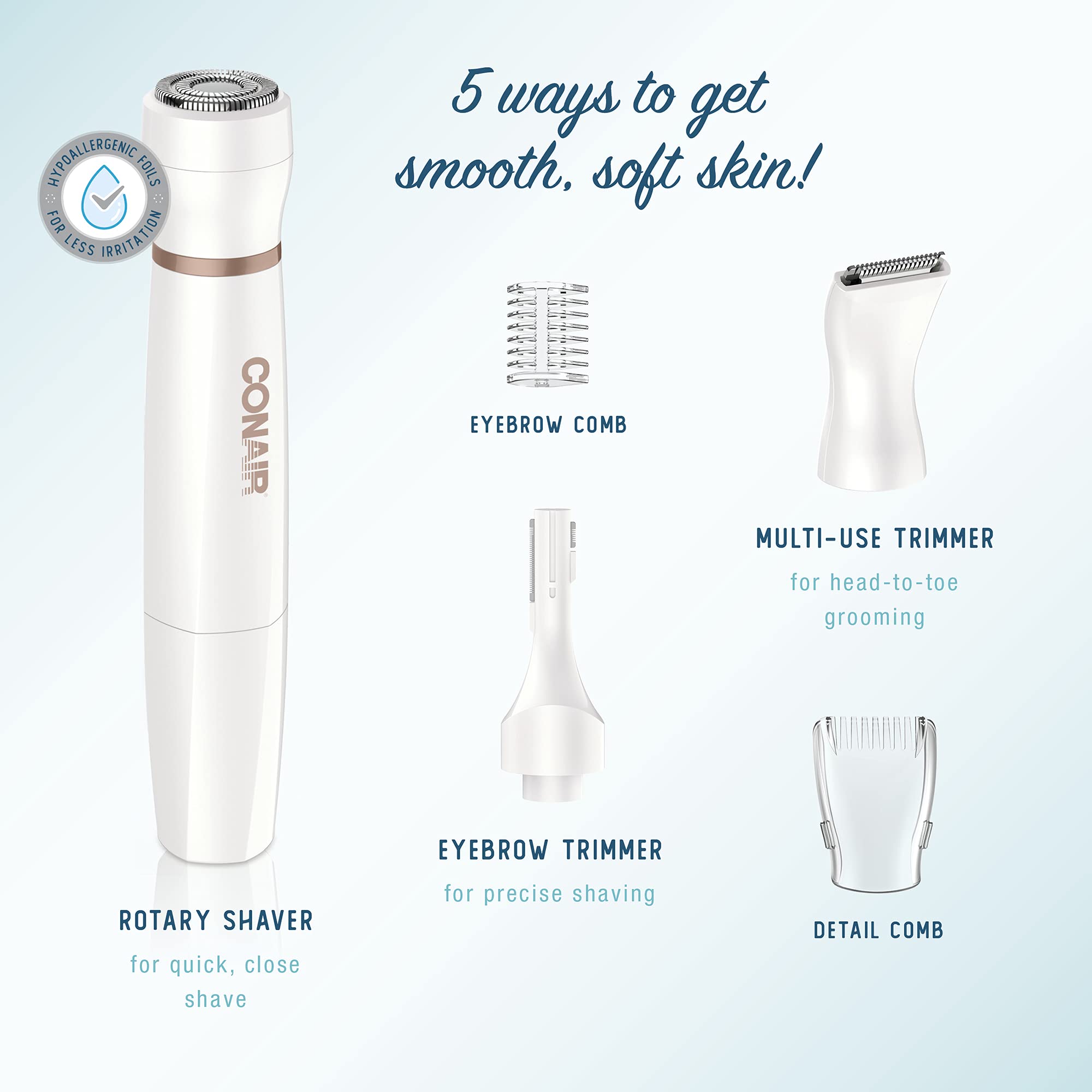 Foto 3 pulgar | Recortadora De Vello Facial Conair All-in-1 Para Mujer - Venta Internacional.