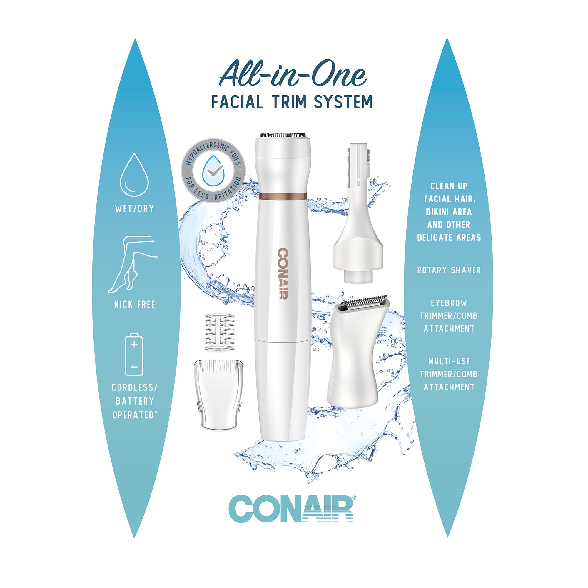 Foto 7 pulgar | Recortadora De Vello Facial Conair All-in-1 Para Mujer - Venta Internacional.