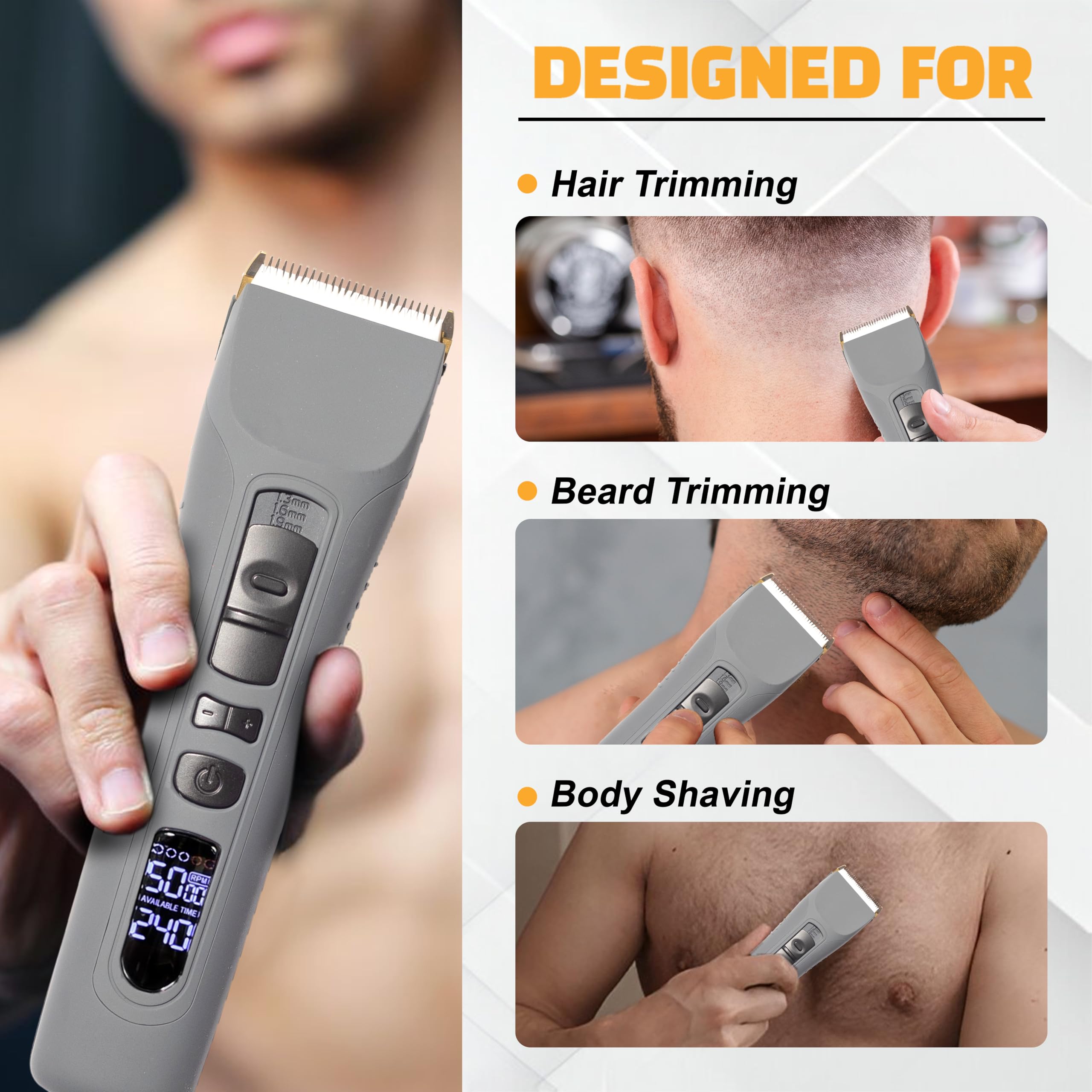 Foto 8 pulgar | Recortadora de Barba Brio Beardscape V1 Professional para Hombre Gris - Venta Internacional