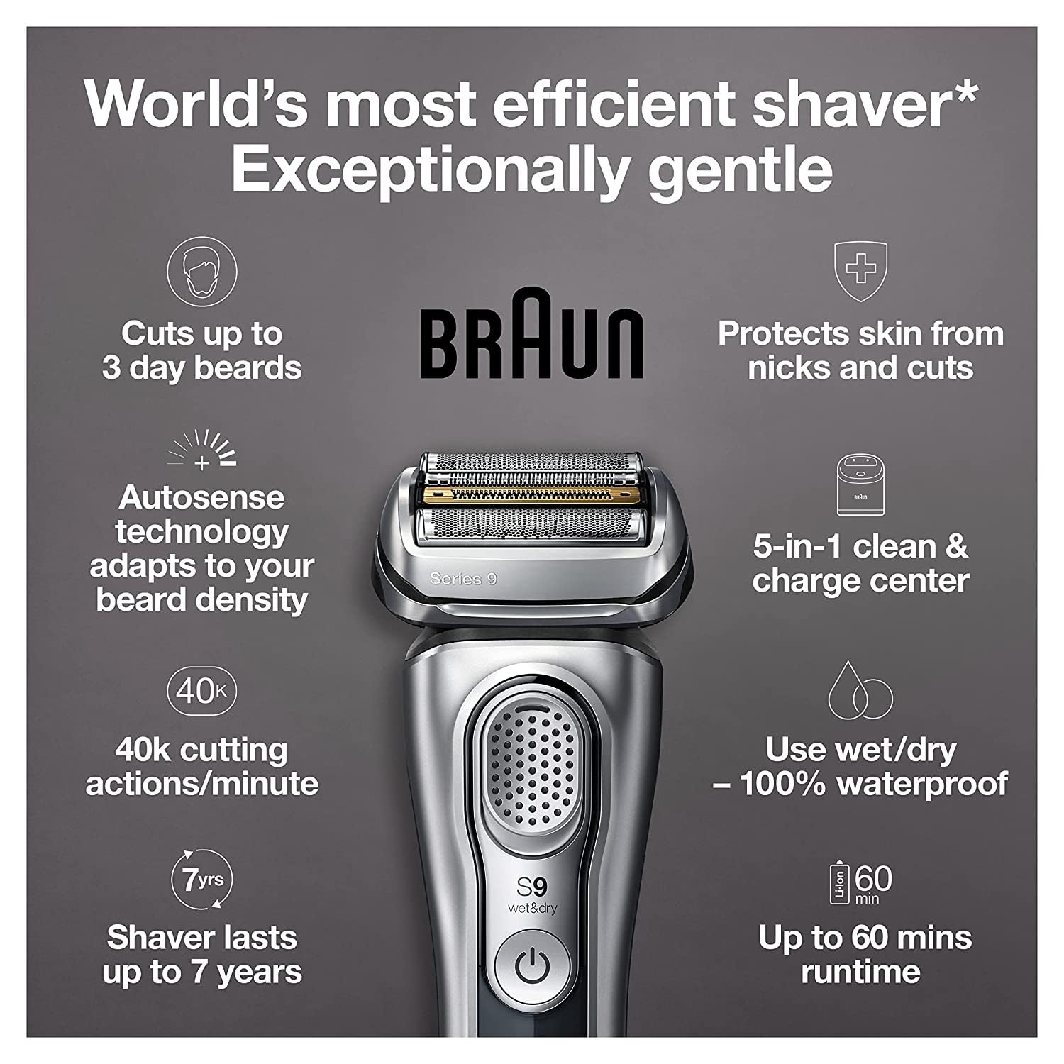 Foto 3 pulgar | Maquinilla de Afeitar Eléctrica Braun Series 9 9390 CC Impermeable para Hombre - Venta Internacional