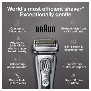 Foto 2 | Maquinilla de Afeitar Eléctrica Braun Series 9 9390 CC Impermeable para Hombre - Venta Internacional