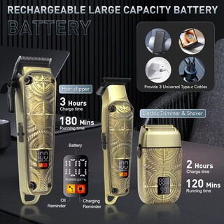 Foto 6 | Kit Cortadora de Pelo Hatteker Profesional 3 en 1 con Pantalla LCD - Venta Internacional