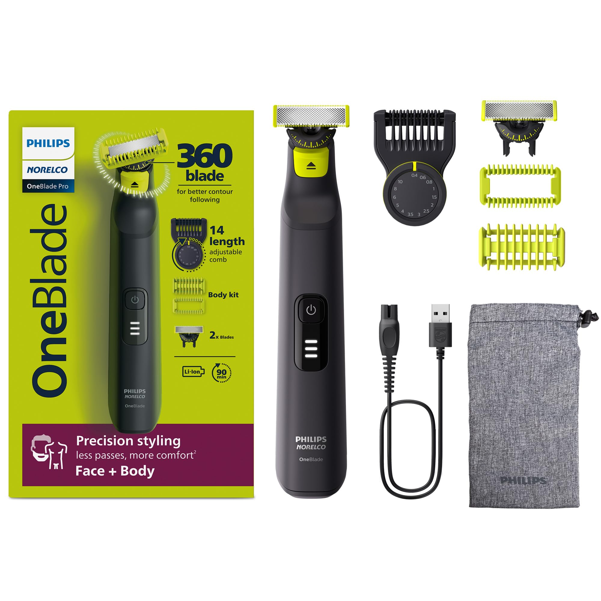 Foto 2 pulgar | Afeitadora Eléctrica Philips Norelco Oneblade Pro 360 Face + Body - Venta Internacional.