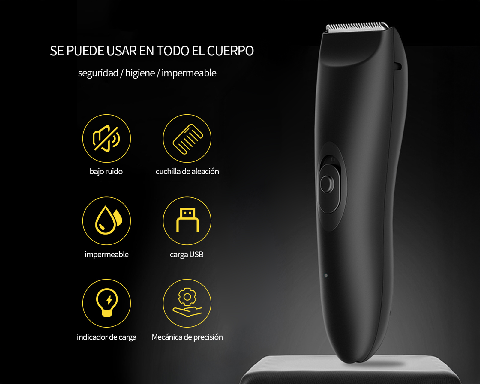 Foto 5 | Rasuradora Eléctrica Recargable Cabello Y Cuerpo Basitex Negro