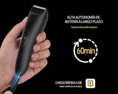 Foto 6 | Rasuradora Eléctrica Recargable Cabello Y Cuerpo Basitex Negro