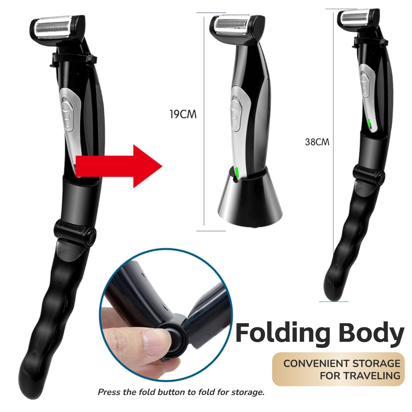 Foto 8 pulgar | Afeitadora Corporal Yoidesu Para Hombre Back Shaver Wed/dry Con Mango - Venta Internacional.