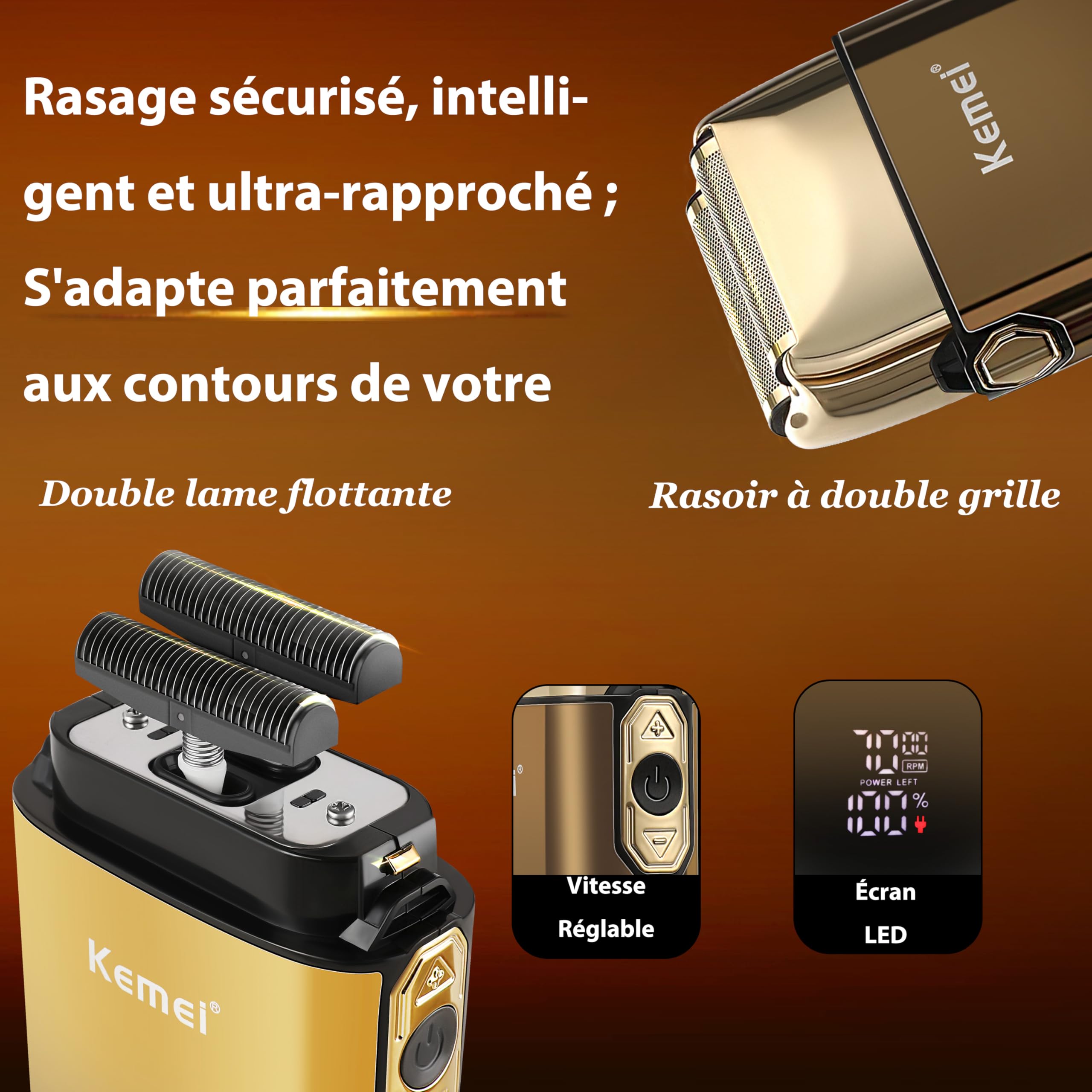 Foto 4 pulgar | Afeitadora Eléctrica Razor Kemei Bald Head Shaver Para Hombre - Venta Internacional.