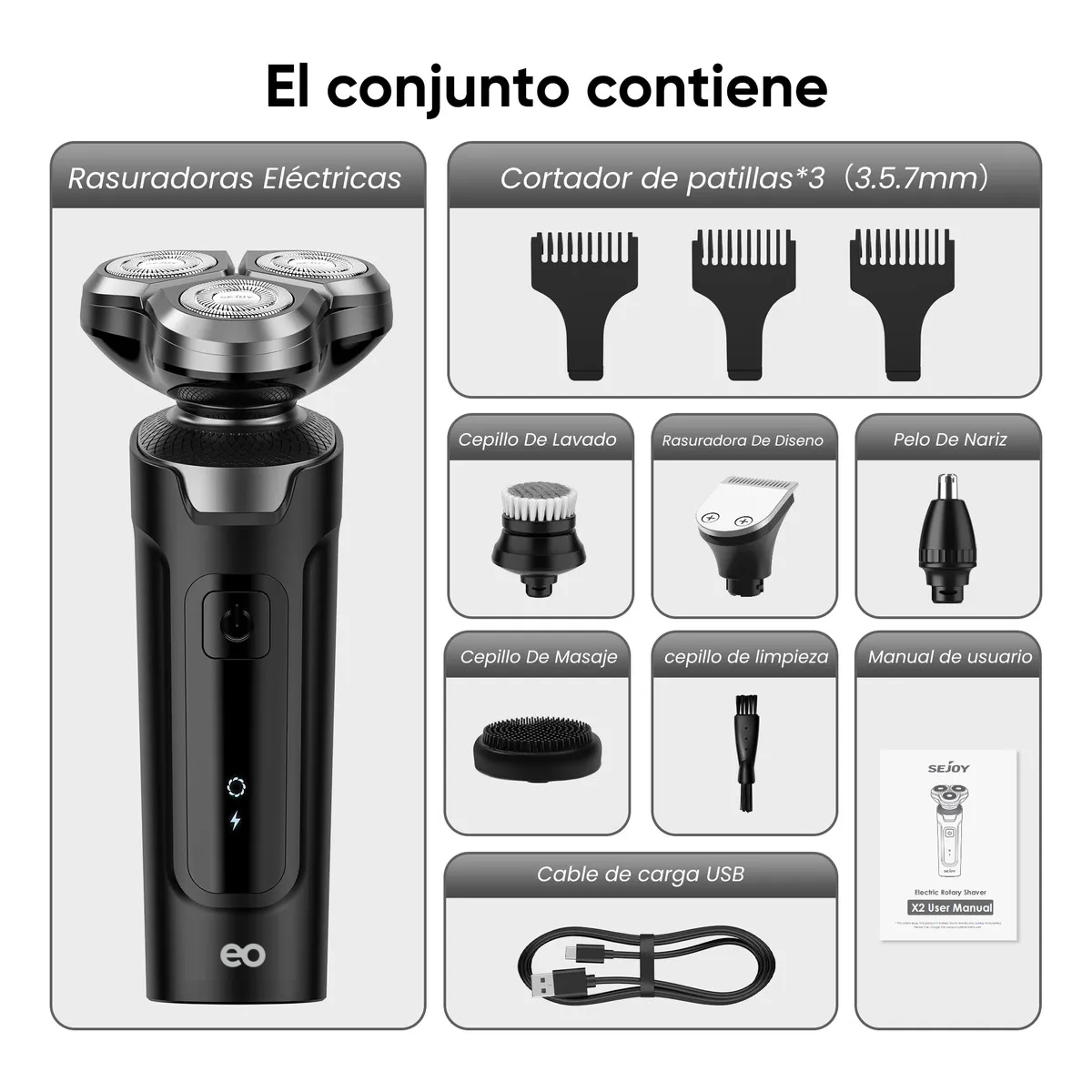 Foto 4 pulgar | Rasuradora Recargable Eo Safe Imports ESI-19289 11 Piezas