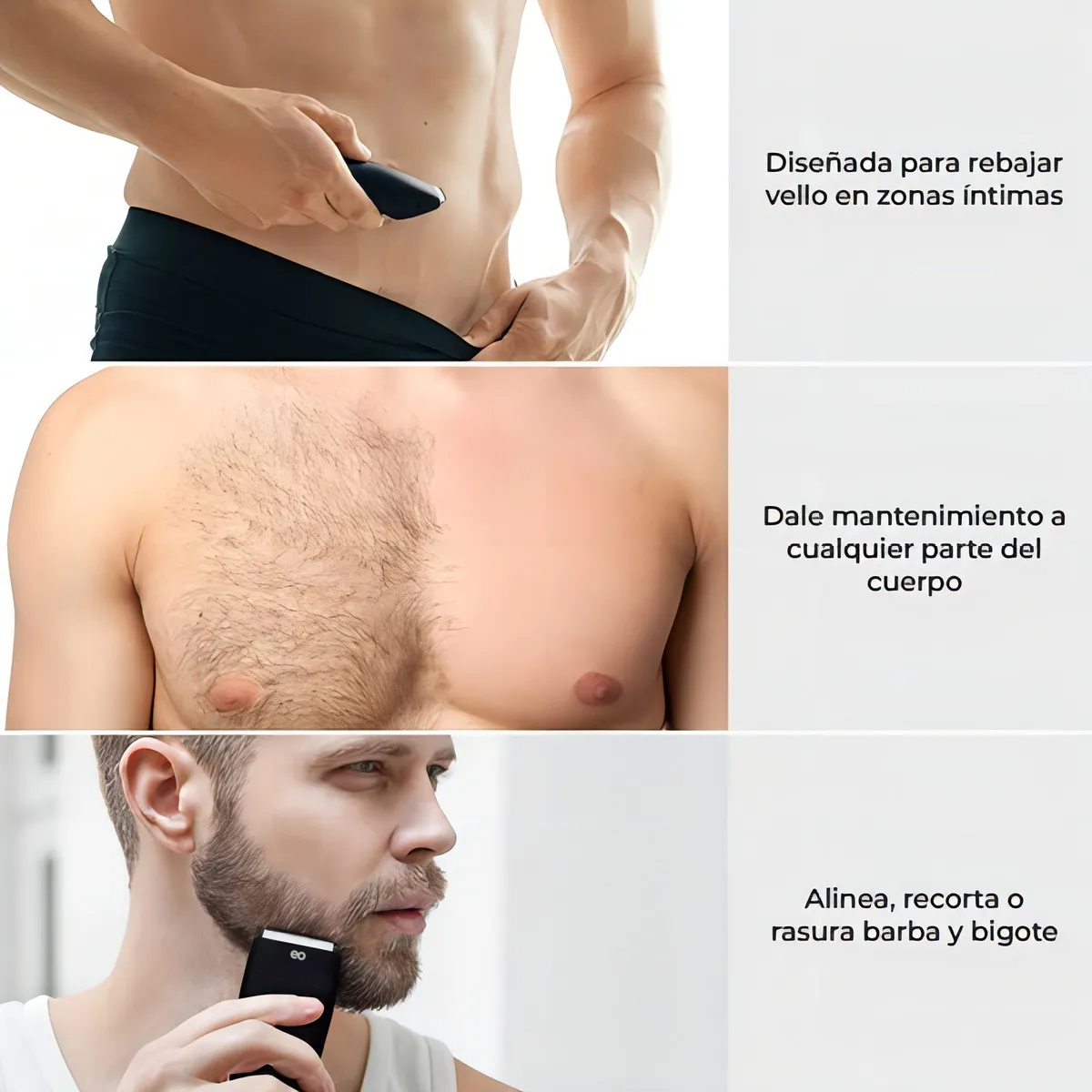 Foto 3 pulgar | Rasuradora Eléctrica Cuerpo Y Barba Eo Safe Imports Esi-19284 Negro
