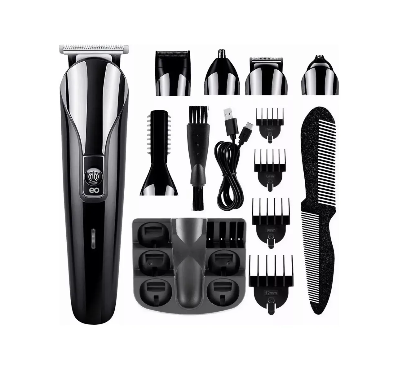 Foto 2 | Kit De Máquina Cortadora De Cabello 6en1 Eo Safe Imports Esi-19275 Negro