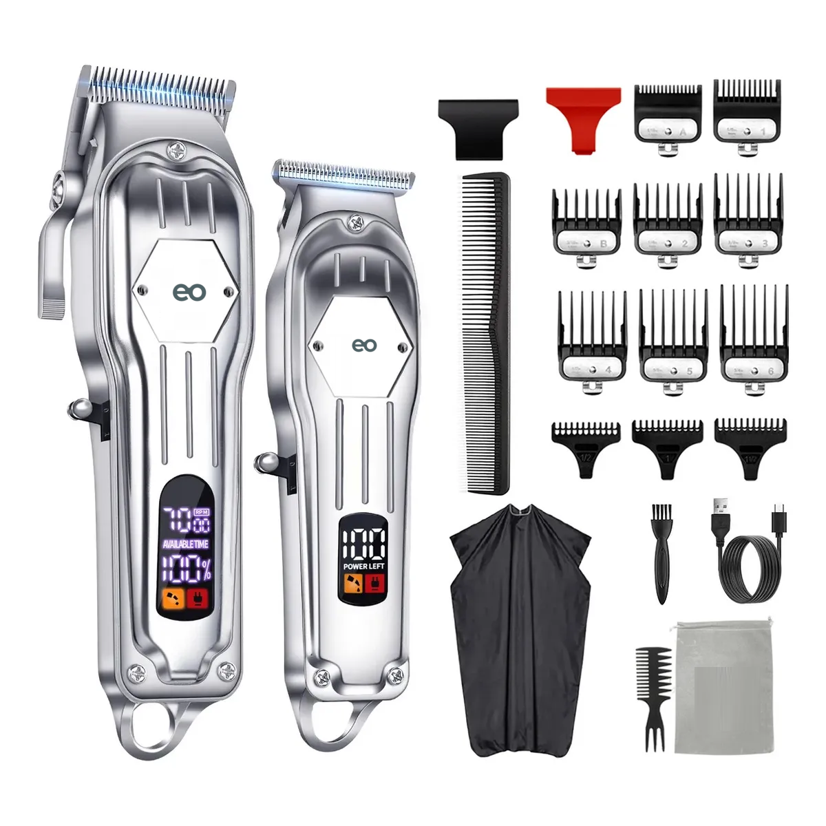 Kit De Cortadoras Profesional Maquinas Para Cabello Eo Safe Imports Esi-19270 Plata